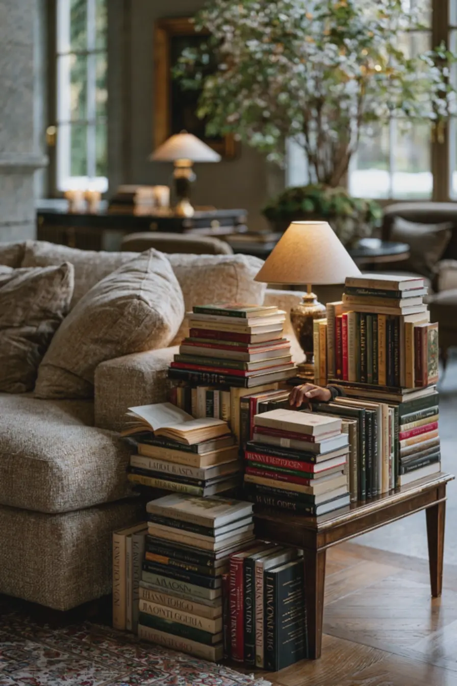 close-em-lombadas-coloridas-de-livros-empilhados-sem-ritmo-na-decoracao Erros comuns ao decorar com livros que deixam sua sala visualmente sobrecarregada close-em-lombadas-coloridas-de-livros-empilhados-sem-ritmo-na-decoracao Erros comuns ao decorar com livros que deixam sua sala visualmente sobrecarregada