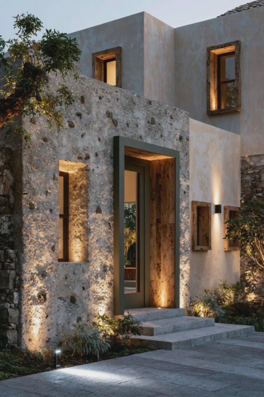close-em-revestimento-cimenticio-com-pequenas-pedras-embutidas-na-fachada Fachadas modernas para casas simples: ideias que mudam o visual sem complicação close-em-revestimento-cimenticio-com-pequenas-pedras-embutidas-na-fachada Fachadas modernas para casas simples: ideias que mudam o visual sem complicação