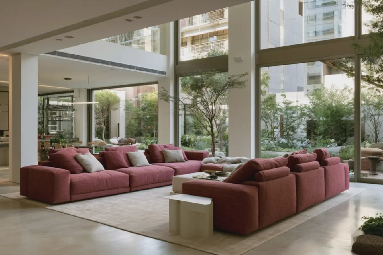 como-usar-sofa-rosa-grande-sem-sobrecarregar-decor-usando-luz-natural-e-paletaneutra Rosa no mobiliário: escolher tons e escalas para não sobrecarregar a sala como-usar-sofa-rosa-grande-sem-sobrecarregar-decor-usando-luz-natural-e-paletaneutra Rosa no mobiliário: escolher tons e escalas para não sobrecarregar a sala