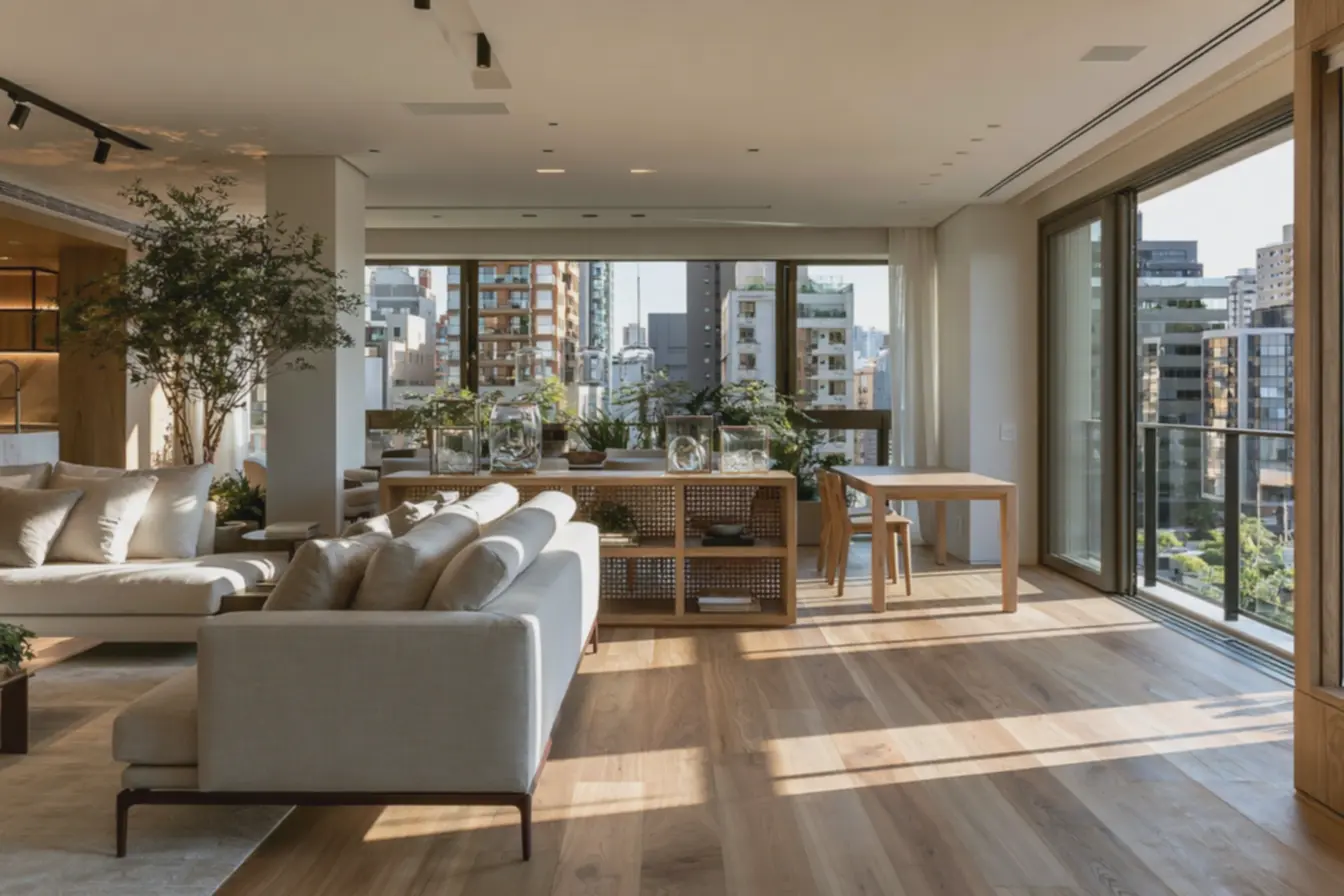 composicao-equilibrada-entre-area-de-estar-e-jantar-com-moveis-funcionais-edesign-que-favorece-fluidez Setorização com móveis para apartamentos pequenos: áreas distintas sem paredes composicao-equilibrada-entre-area-de-estar-e-jantar-com-moveis-funcionais-edesign-que-favorece-fluidez Setorização com móveis para apartamentos pequenos: áreas distintas sem paredes