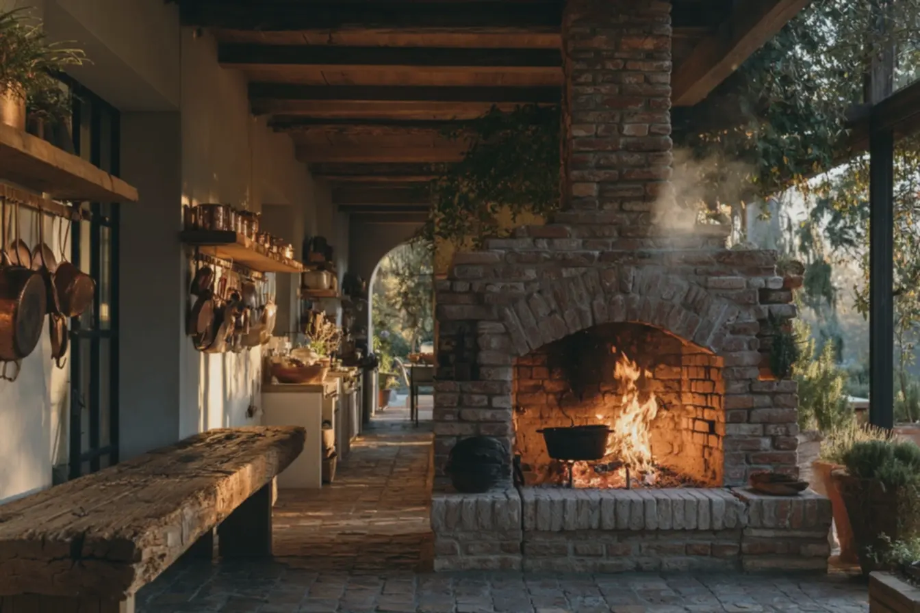 cozinha-rustica-iluminada-com-fogao-a-lenha-de-tijolos-vermelhos-e-bancada-demadeira-macica As melhores fotos de fogão a lenha em casa: O estilo feito de tijolos que encanta a todos cozinha-rustica-iluminada-com-fogao-a-lenha-de-tijolos-vermelhos-e-bancada-demadeira-macica As melhores fotos de fogão a lenha em casa: O estilo feito de tijolos que encanta a todos