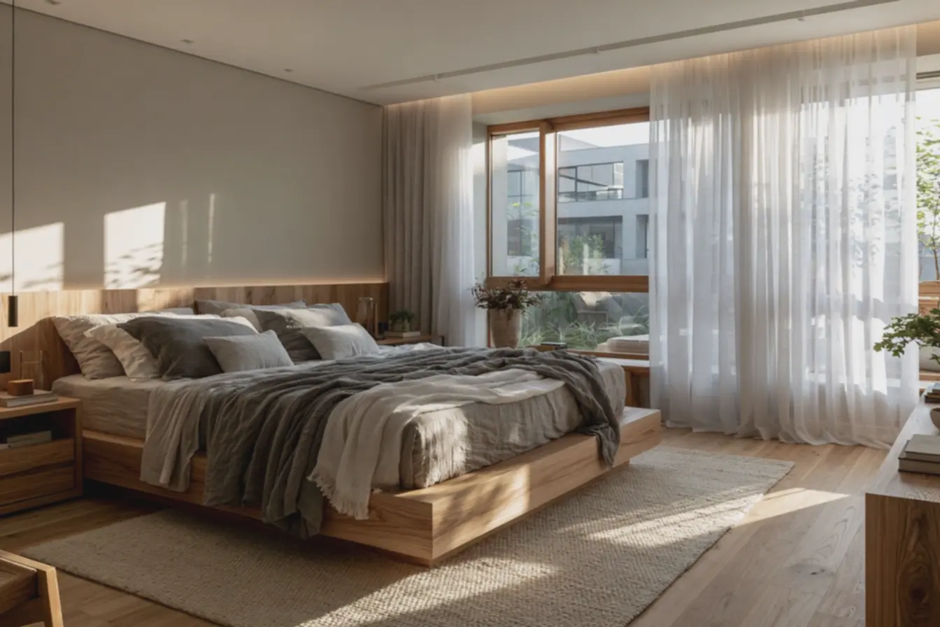 decoracao-de-quarto-bege-claro-com-cortina-branca-filtrando-entrada-de-luz-suave Cores de cortina para quartos: escolhas que mudam o clima do seu espaço decoracao-de-quarto-bege-claro-com-cortina-branca-filtrando-entrada-de-luz-suave Cores de cortina para quartos: escolhas que mudam o clima do seu espaço
