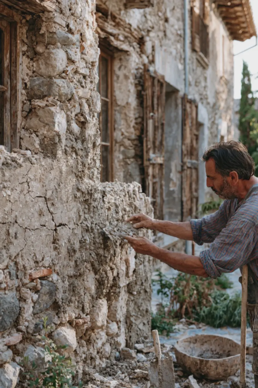 detalhe-da-espatula-moldando-argamassa-de-cal-em-parede-preservando-juntasflexiveis Reparos essenciais e materiais certos para preservar fachadas de casas antigas detalhe-da-espatula-moldando-argamassa-de-cal-em-parede-preservando-juntasflexiveis Reparos essenciais e materiais certos para preservar fachadas de casas antigas