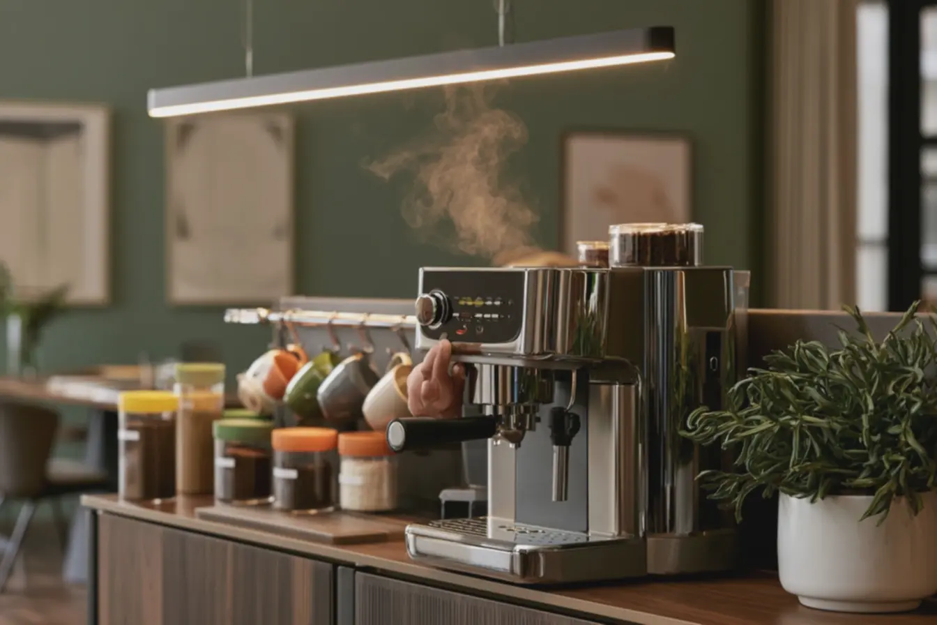 escritorio-moderno-com-cantinho-do-cafe-em-movel-movel-e-cafeteira-automaticaprateada Cantinho do café no escritório: o detalhe que muda sua rotina diária escritorio-moderno-com-cantinho-do-cafe-em-movel-movel-e-cafeteira-automaticaprateada Cantinho do café no escritório: o detalhe que muda sua rotina diária