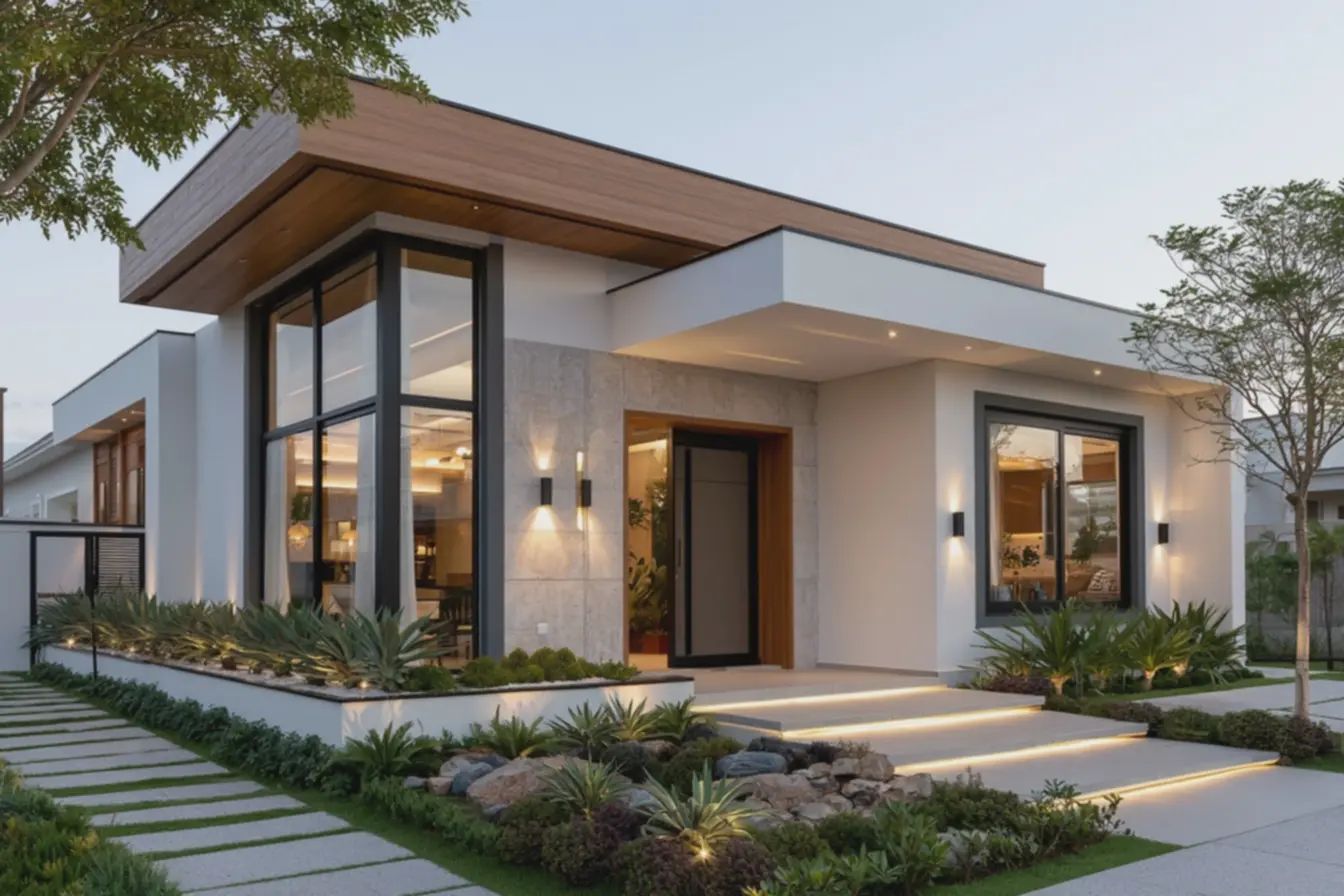 fachada-clara-e-acolhedora-com-sombras-suaves-e-beirais-retos-em-arquiteturasimples Fachadas modernas para casas simples: ideias que mudam o visual sem complicação fachada-clara-e-acolhedora-com-sombras-suaves-e-beirais-retos-em-arquiteturasimples Fachadas modernas para casas simples: ideias que mudam o visual sem complicação