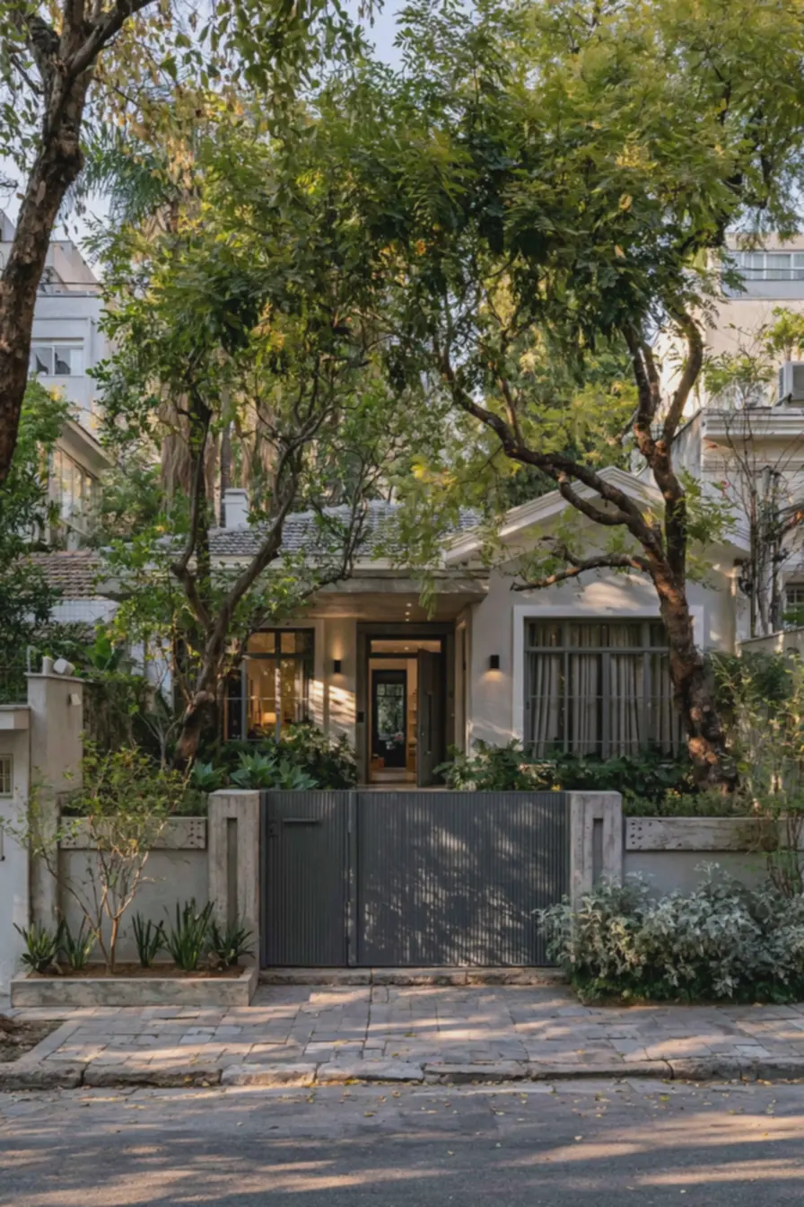 fachada-fechada-e-abafada-sem-movimento-no-jardim-destacando-dificuldade-emiluminacao-natural Na fachada e no canteiro: a posição do portão que afeta luz, ventilação e privacidade fachada-fechada-e-abafada-sem-movimento-no-jardim-destacando-dificuldade-emiluminacao-natural Na fachada e no canteiro: a posição do portão que afeta luz, ventilação e privacidade