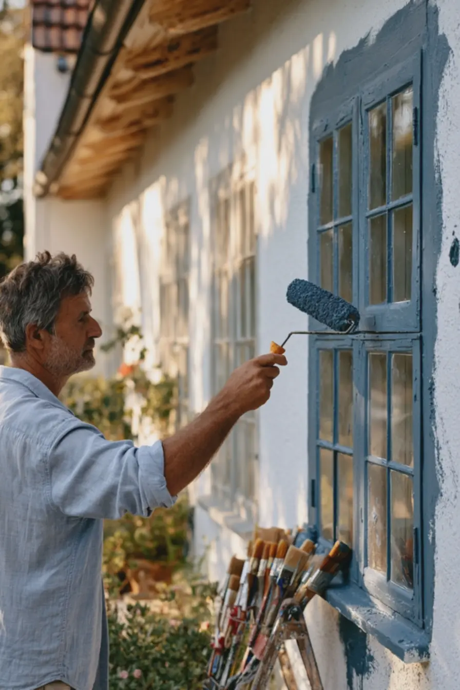 fachada-moderna-com-parede-branca-gelo-e-pintura-azul-petroleo-uniforme-em-luznatural-quente Fachadas de casas coloridas: o detalhe simples que muda toda a aparência fachada-moderna-com-parede-branca-gelo-e-pintura-azul-petroleo-uniforme-em-luznatural-quente Fachadas de casas coloridas: o detalhe simples que muda toda a aparência