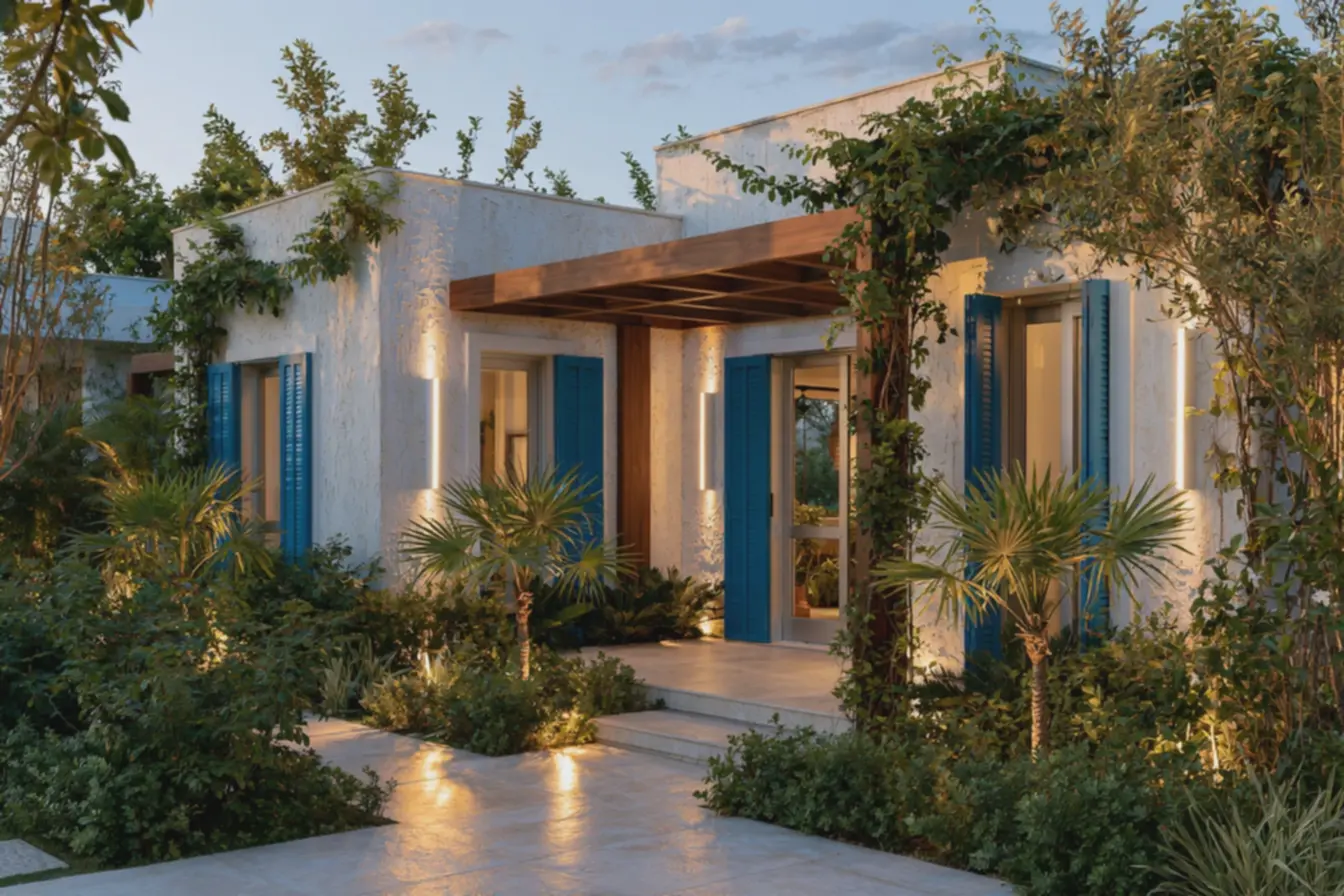 fachada-vibrante-de-casa-de-praia-simples-ao-amanhecer-com-paredes-cimenticiasbrancas-e-venezianas-azuis Fachadas de casas de praia simples: ideias que renovam seu refúgio à beira-mar fachada-vibrante-de-casa-de-praia-simples-ao-amanhecer-com-paredes-cimenticiasbrancas-e-venezianas-azuis Fachadas de casas de praia simples: ideias que renovam seu refúgio à beira-mar
