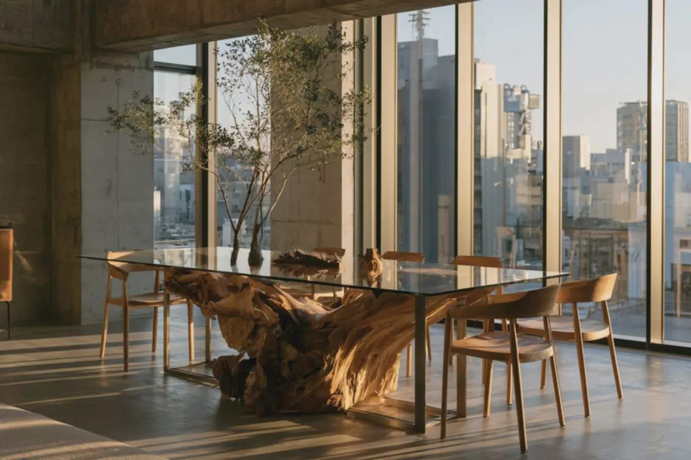 loft-moderno-urbano-com-decoracao-que-une-raizes-naturais-vidro-e-metalminimalista Resina, vidro e metal: ideias para integrar raízes de árvores na decoração loft-moderno-urbano-com-decoracao-que-une-raizes-naturais-vidro-e-metalminimalista Resina, vidro e metal: ideias para integrar raízes de árvores na decoração