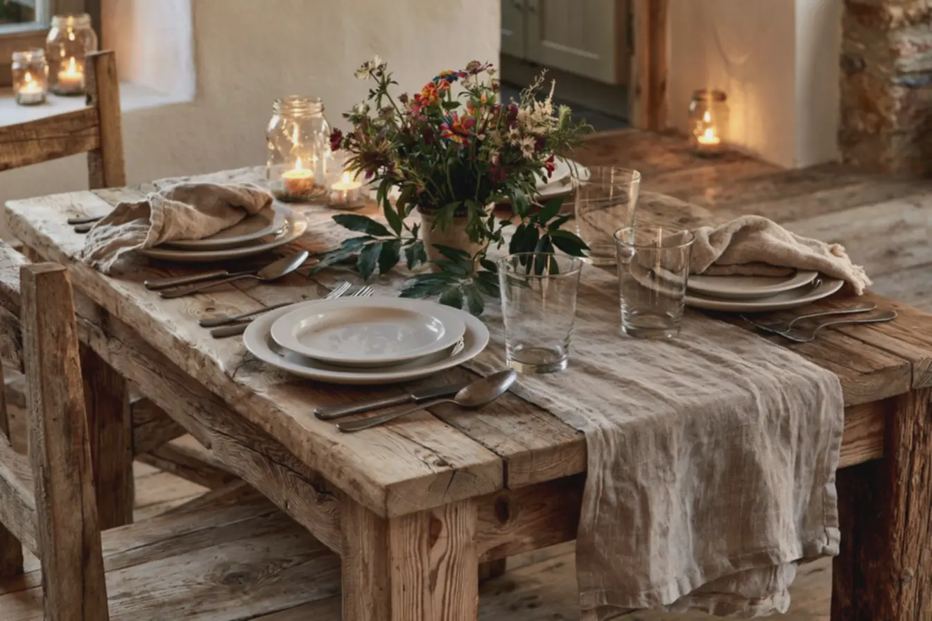 mesa-rustica-clara-com-pratos-brancos-e-velas-em-potes-de-vidro-reciclado Mesa posta simples e barata: ideias que deixam seu jantar mais especial mesa-rustica-clara-com-pratos-brancos-e-velas-em-potes-de-vidro-reciclado Mesa posta simples e barata: ideias que deixam seu jantar mais especial