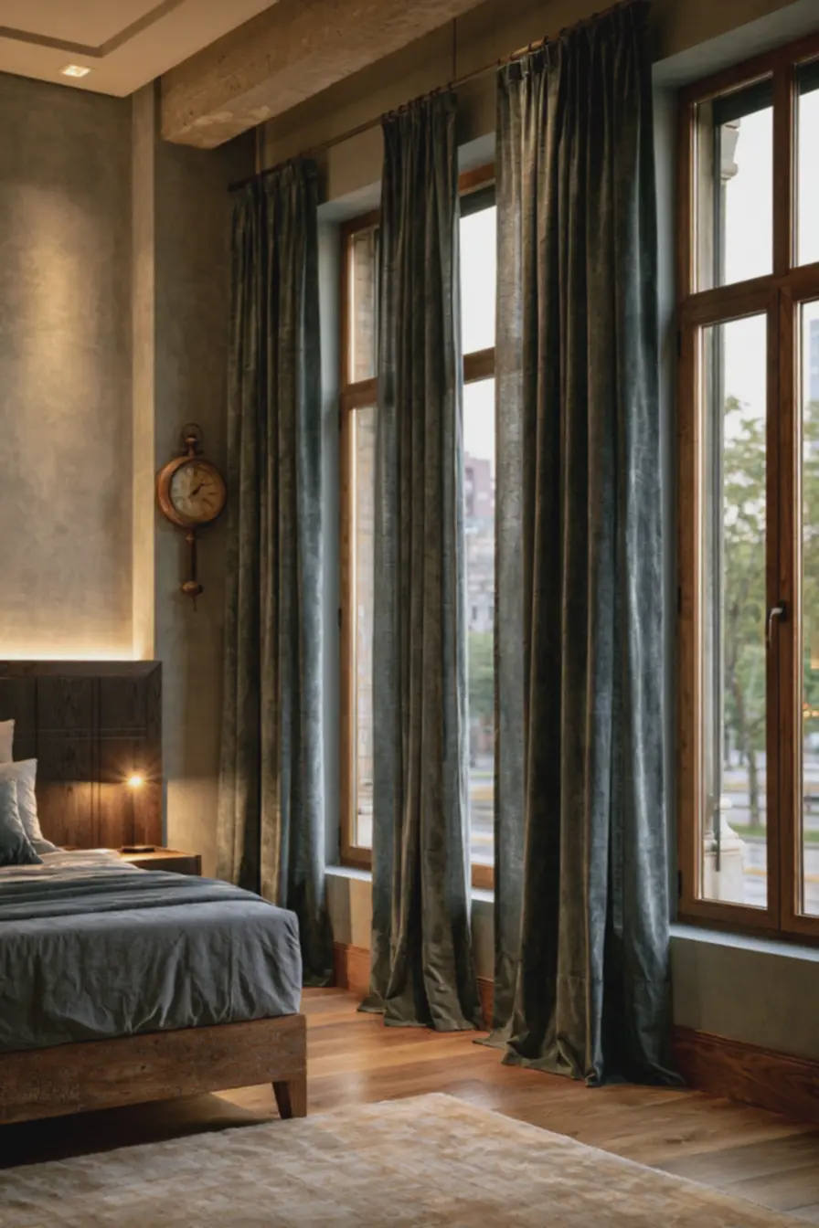 quarto-com-cabeceira-de-madeira-escura-e-iluminacao-suave-com-cortinas-pesadas Cores de cortina para quartos: escolhas que mudam o clima do seu espaço quarto-com-cabeceira-de-madeira-escura-e-iluminacao-suave-com-cortinas-pesadas Cores de cortina para quartos: escolhas que mudam o clima do seu espaço