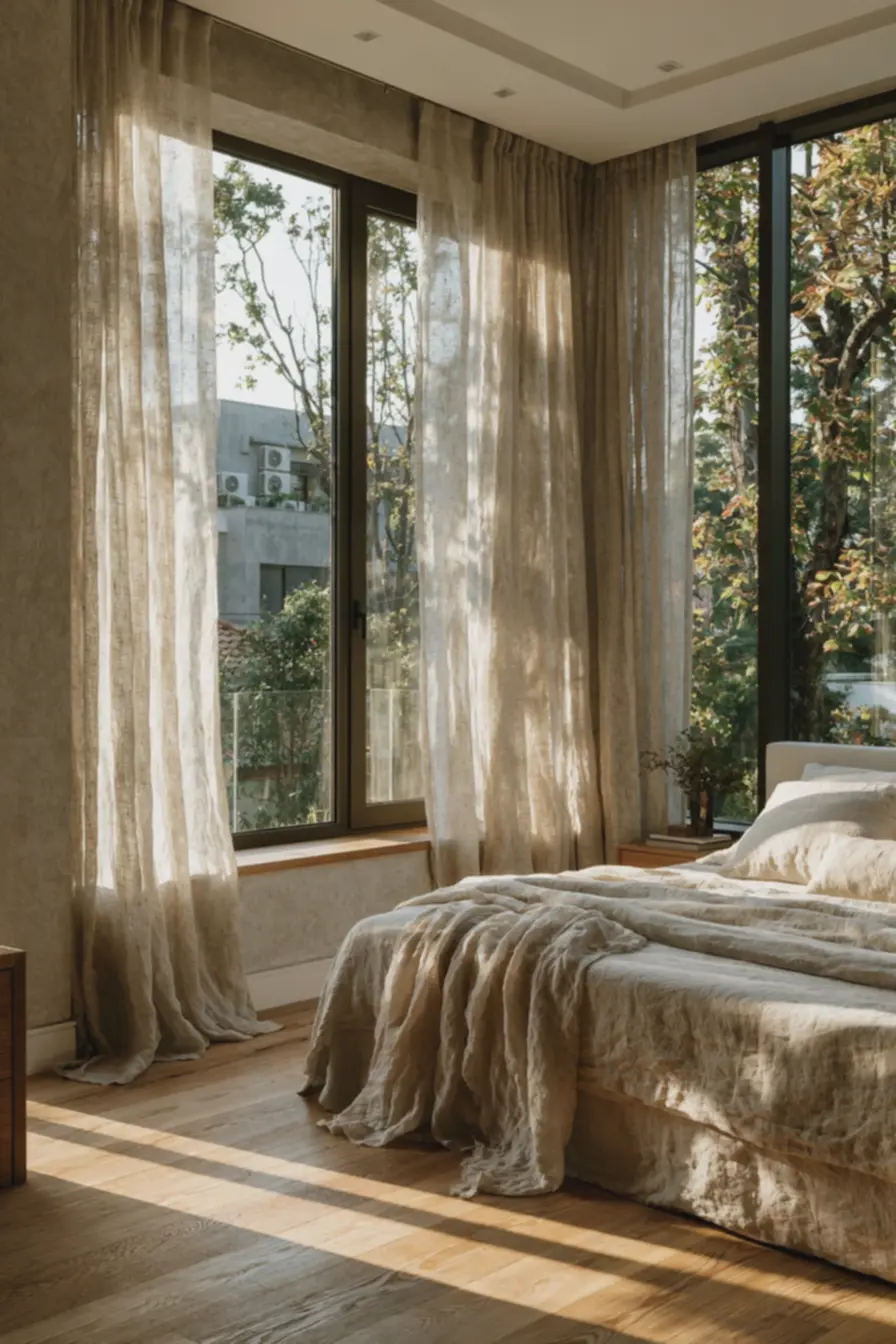 quarto-com-janela-baixa-e-cortina-longa-que-ultrapassa-as-laterais-da-janelacriando-sensacao-de-amplitude Cores de cortina para quartos pequenos que ampliam o ambiente sem obras quarto-com-janela-baixa-e-cortina-longa-que-ultrapassa-as-laterais-da-janelacriando-sensacao-de-amplitude Cores de cortina para quartos pequenos que ampliam o ambiente sem obras