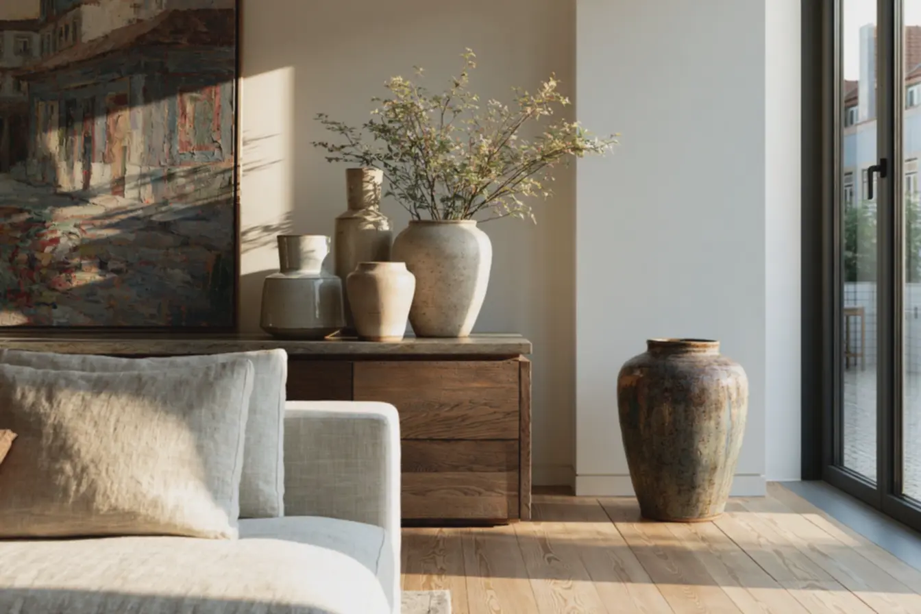 sala-ampla-com-trio-de-vasos-escalonados-em-aparador-elegante-e-iluminacaonatural Escala e posição de vasos: regras de altura e quantidade que valorizam a sala sala-ampla-com-trio-de-vasos-escalonados-em-aparador-elegante-e-iluminacaonatural Escala e posição de vasos: regras de altura e quantidade que valorizam a sala