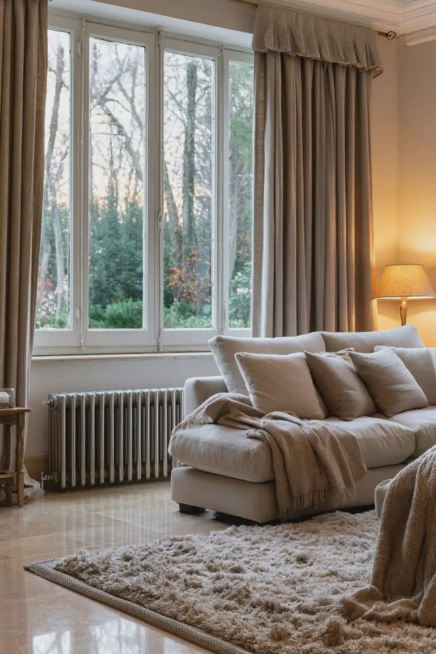 sala-de-estar-com-radiador-metalico-moderno-e-livre-para-circulacao-de-ar-quente Erros comuns que deixam a casa fria no inverno e correções DIY práticas sala-de-estar-com-radiador-metalico-moderno-e-livre-para-circulacao-de-ar-quente Erros comuns que deixam a casa fria no inverno e correções DIY práticas