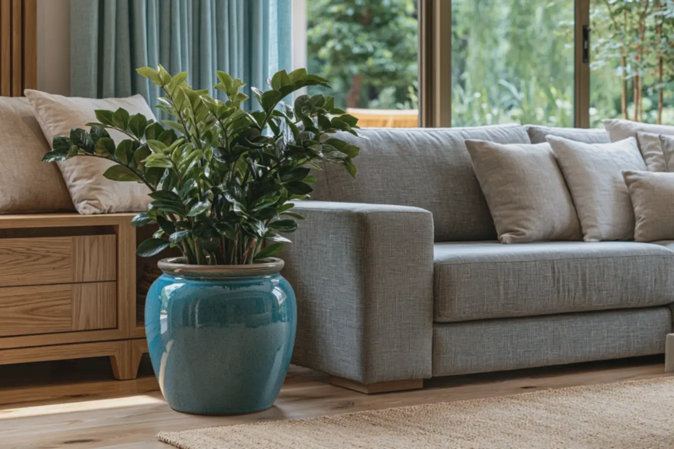 sala-de-estar-com-vaso-de-ceramica-azul-vibrante-e-planta-zamioculca-decoracaomoderna Vasos na decoração da sala: o detalhe que muda toda a atmosfera do ambiente sala-de-estar-com-vaso-de-ceramica-azul-vibrante-e-planta-zamioculca-decoracaomoderna Vasos na decoração da sala: o detalhe que muda toda a atmosfera do ambiente