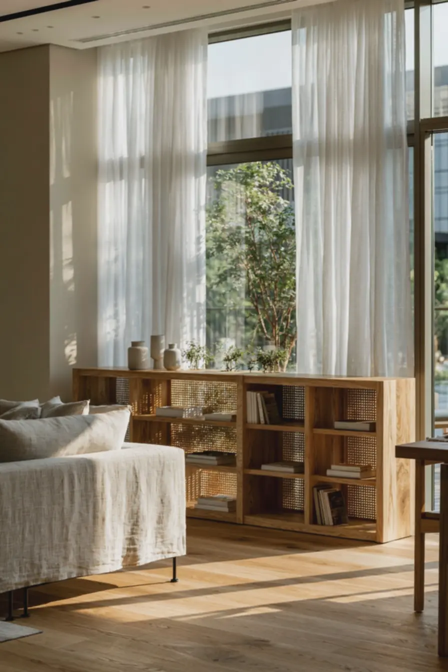 sala-de-estar-e-area-de-jantar-integradas-com-estante-vazada-e-sofa-com-pesmetalicos-para-ampliar-ambiente Setorização com móveis para apartamentos pequenos: áreas distintas sem paredes sala-de-estar-e-area-de-jantar-integradas-com-estante-vazada-e-sofa-com-pesmetalicos-para-ampliar-ambiente Setorização com móveis para apartamentos pequenos: áreas distintas sem paredes