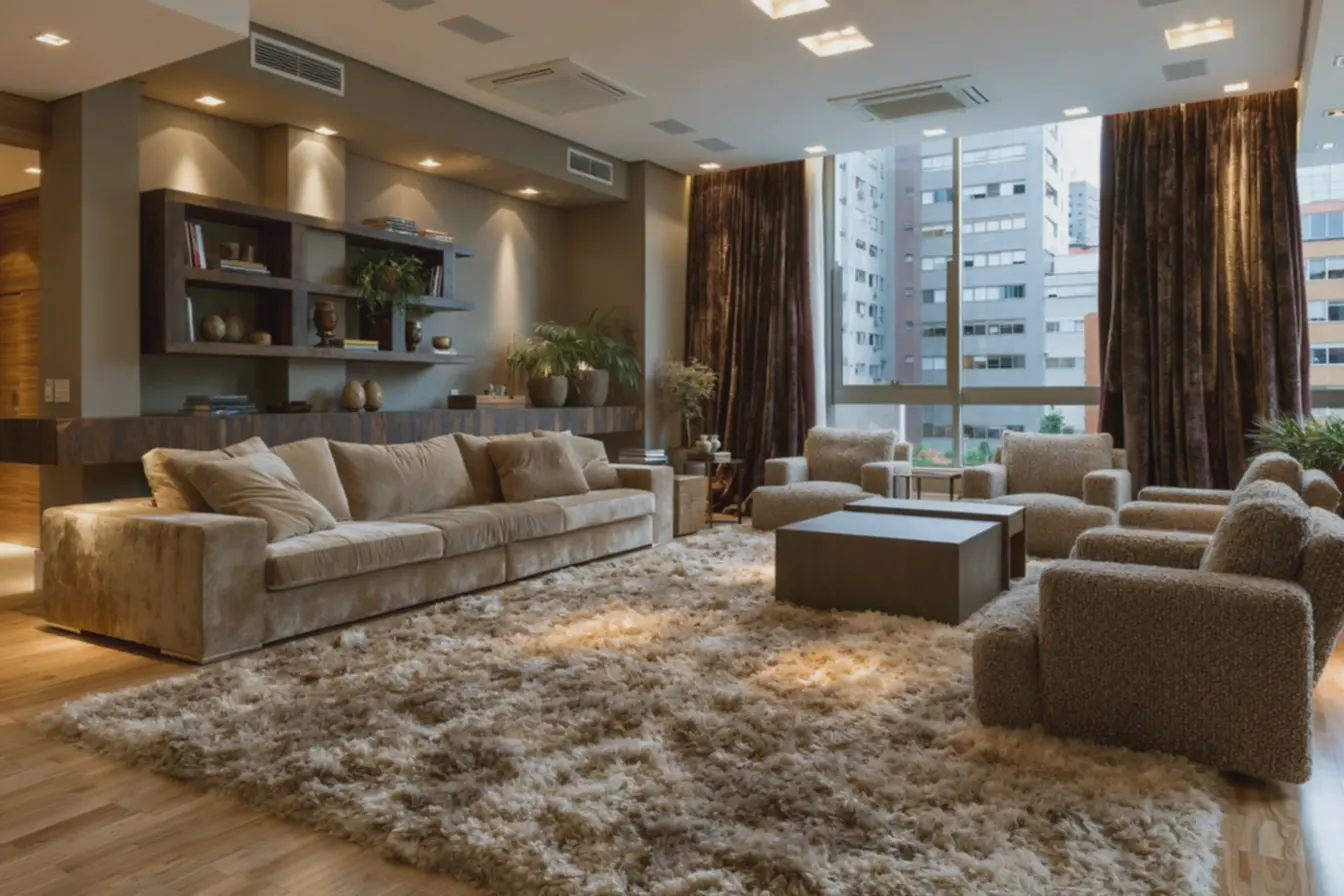 sala-de-estar-luxuosa-com-sofa-de-veludo-bege-e-estante-baixa-de-madeira-escurabloqueando-correntes-de-ar-frio Sala mais quente sem aquecedor: móveis, tapetes e cortinas que seguram o calor sala-de-estar-luxuosa-com-sofa-de-veludo-bege-e-estante-baixa-de-madeira-escurabloqueando-correntes-de-ar-frio Sala mais quente sem aquecedor: móveis, tapetes e cortinas que seguram o calor