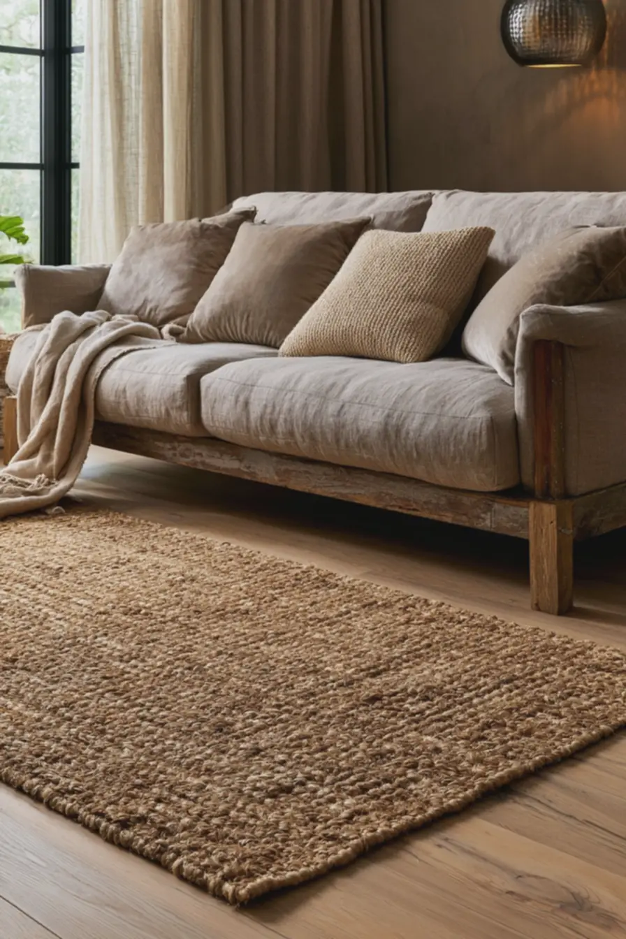 tapete-de-fibras-naturais-rusticas-sobre-piso-de-madeira-clara-trazendo-confortoe-estilo Mistura de texturas baratas para dar cara nova à decoração simples tapete-de-fibras-naturais-rusticas-sobre-piso-de-madeira-clara-trazendo-confortoe-estilo Mistura de texturas baratas para dar cara nova à decoração simples