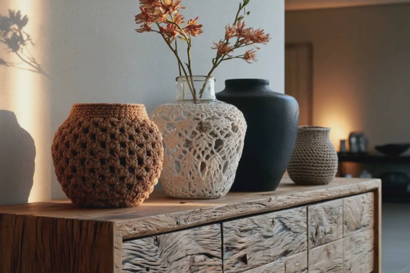 vaso-de-plastico-escuro-com-croche-em-fio-linho-natural-em-pontos-mediosambiente-decorado Crochê sobre vidro, cerâmica ou plástico: acabamentos que valorizam seus vasos vaso-de-plastico-escuro-com-croche-em-fio-linho-natural-em-pontos-mediosambiente-decorado Crochê sobre vidro, cerâmica ou plástico: acabamentos que valorizam seus vasos