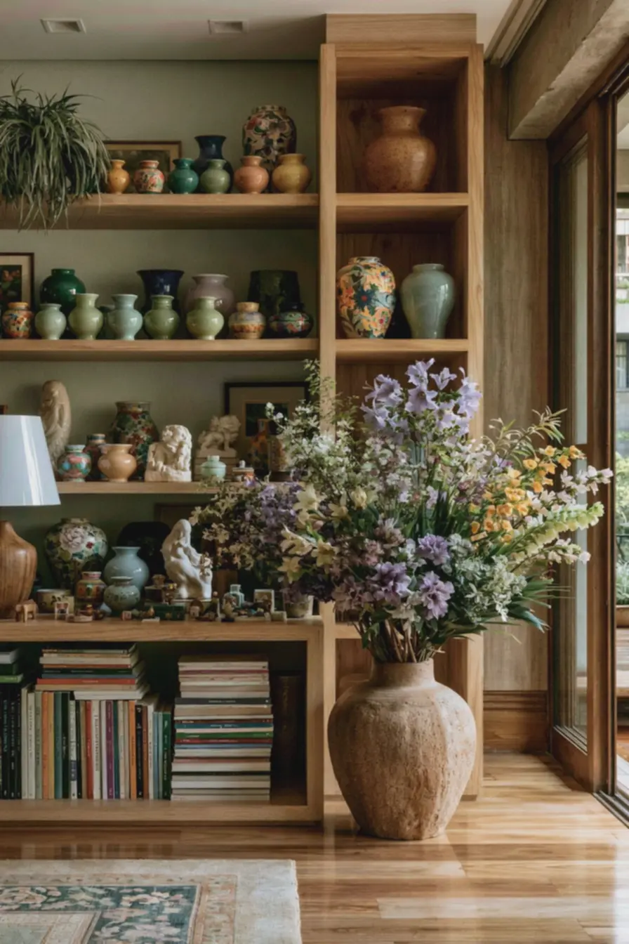 vasos-esmaltados-e-esculturas-misturados-com-livros-coloridos-evidenciandoexcesso-de-elementos-decorativos Quando o excesso torna a decoração enjoativa e como resolver esse problema vasos-esmaltados-e-esculturas-misturados-com-livros-coloridos-evidenciandoexcesso-de-elementos-decorativos Quando o excesso torna a decoração enjoativa e como resolver esse problema