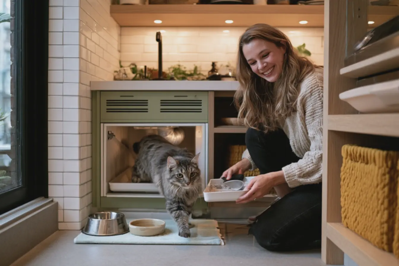 area-de-lavagem-urbana-compacta-com-estacao-de-areia-para-gatos-integrada-emarmario-turquesa-e-branco-visando-conforto-e-higiene-do-pet Barkitecture: quando o pet também vira cliente do projeto da casa area-de-lavagem-urbana-compacta-com-estacao-de-areia-para-gatos-integrada-emarmario-turquesa-e-branco-visando-conforto-e-higiene-do-pet Barkitecture: quando o pet também vira cliente do projeto da casa