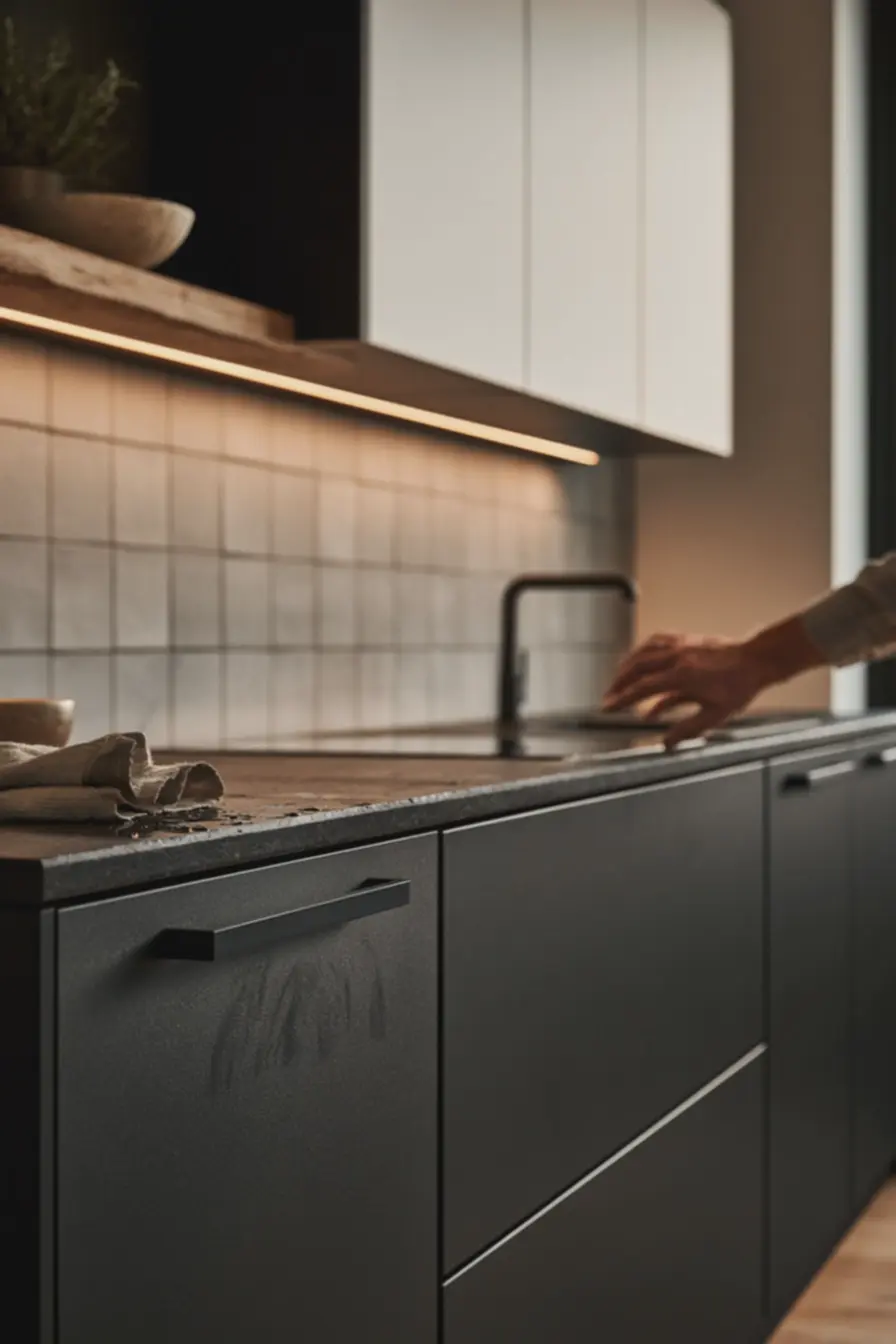cozinha-preta-e-branca-com-armarios-inferiores-foscos-pretos-e-armariossuperiores-brancos-para-decoracao-monocromatica A decoração com preto e branco voltou com tudo, e não fica nada sem graça. cozinha-preta-e-branca-com-armarios-inferiores-foscos-pretos-e-armariossuperiores-brancos-para-decoracao-monocromatica A decoração com preto e branco voltou com tudo, e não fica nada sem graça.