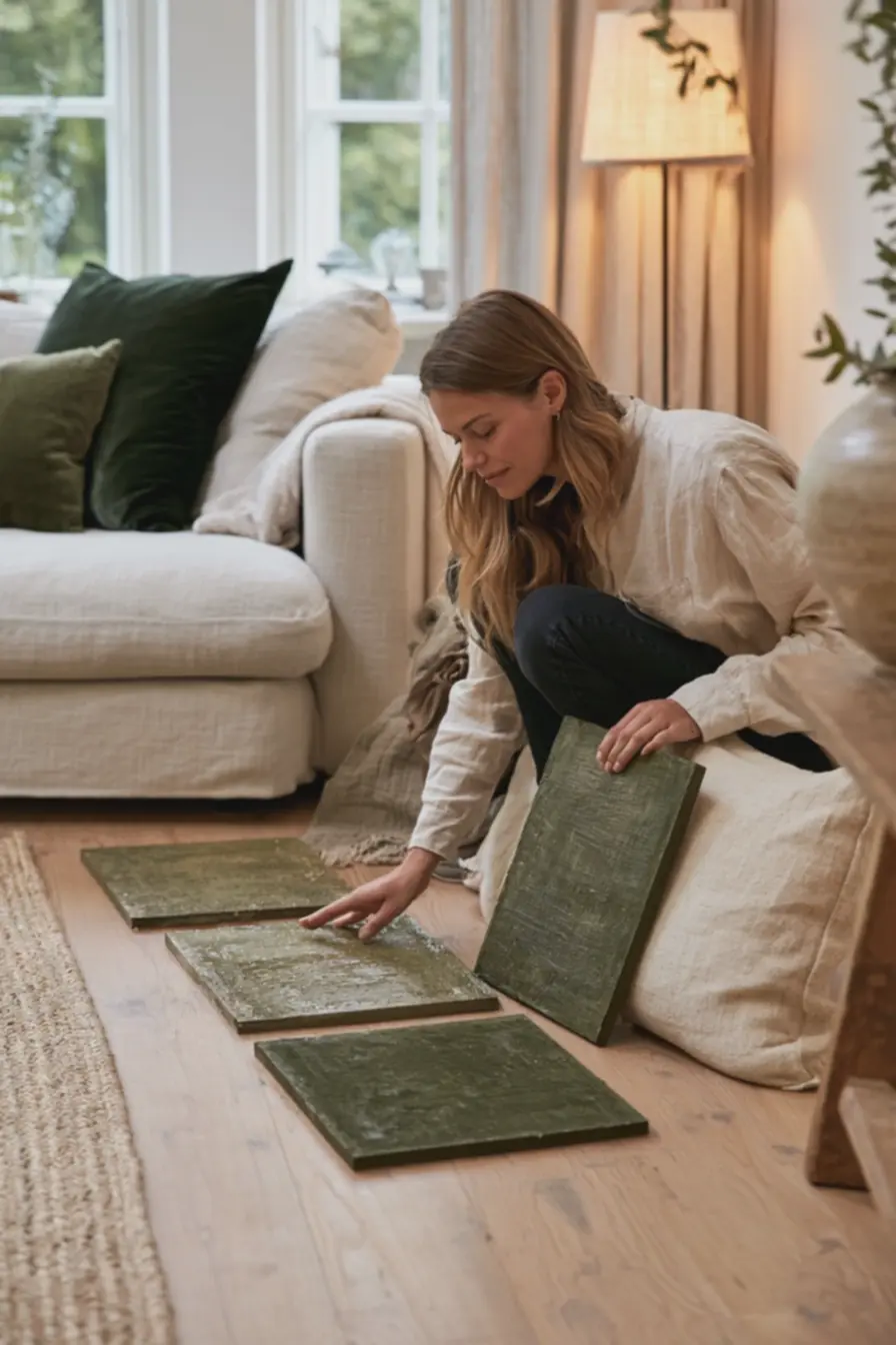 decoracao-de-sala-com-sofa-bege-clara-poltrona-verde-veludo-e-elementos-naturaisproximos-as-amostras-de-tinta A cor mais polêmica dos anos 70 voltou e pode substituir o bege na decoração decoracao-de-sala-com-sofa-bege-clara-poltrona-verde-veludo-e-elementos-naturaisproximos-as-amostras-de-tinta A cor mais polêmica dos anos 70 voltou e pode substituir o bege na decoração