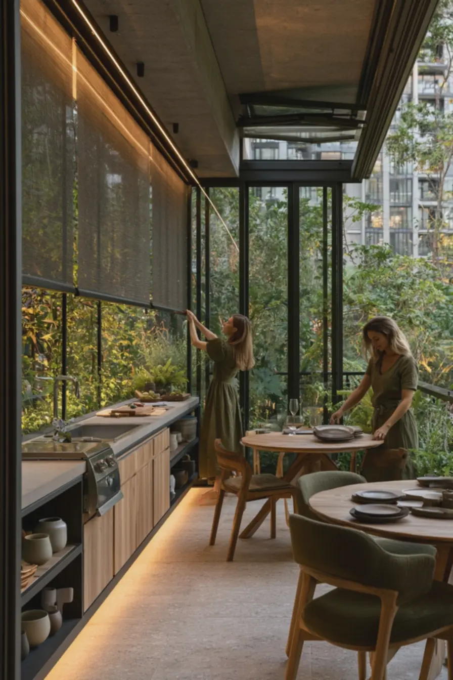 design-equilibrado-com-porcelanato-areia-ferragens-escuras-e-iluminacao-quenteem-varanda-gourmet-fechada-com-vidro Área gourmet fechada com vidro vira um novo ambiente da casa: veja como decorar design-equilibrado-com-porcelanato-areia-ferragens-escuras-e-iluminacao-quenteem-varanda-gourmet-fechada-com-vidro Área gourmet fechada com vidro vira um novo ambiente da casa: veja como decorar