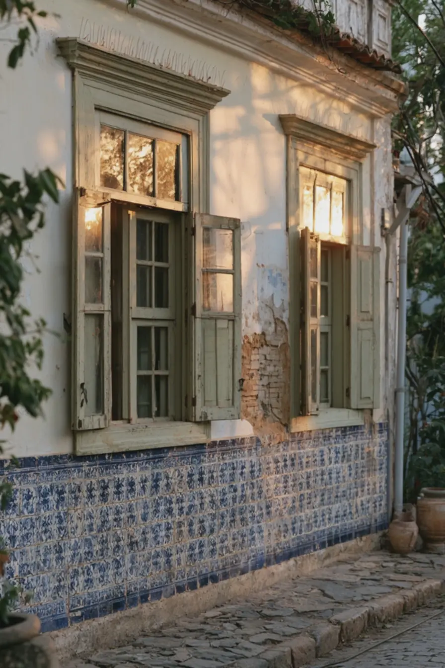 detalhe-de-faixa-de-azulejos-portugueses-azul-cobalto-e-branco-envelhecido-nafachada-colonial-caiada-em-tom-marfim Fachadas de casas coloniais: detalhes que revelam histórias escondidas detalhe-de-faixa-de-azulejos-portugueses-azul-cobalto-e-branco-envelhecido-nafachada-colonial-caiada-em-tom-marfim Fachadas de casas coloniais: detalhes que revelam histórias escondidas