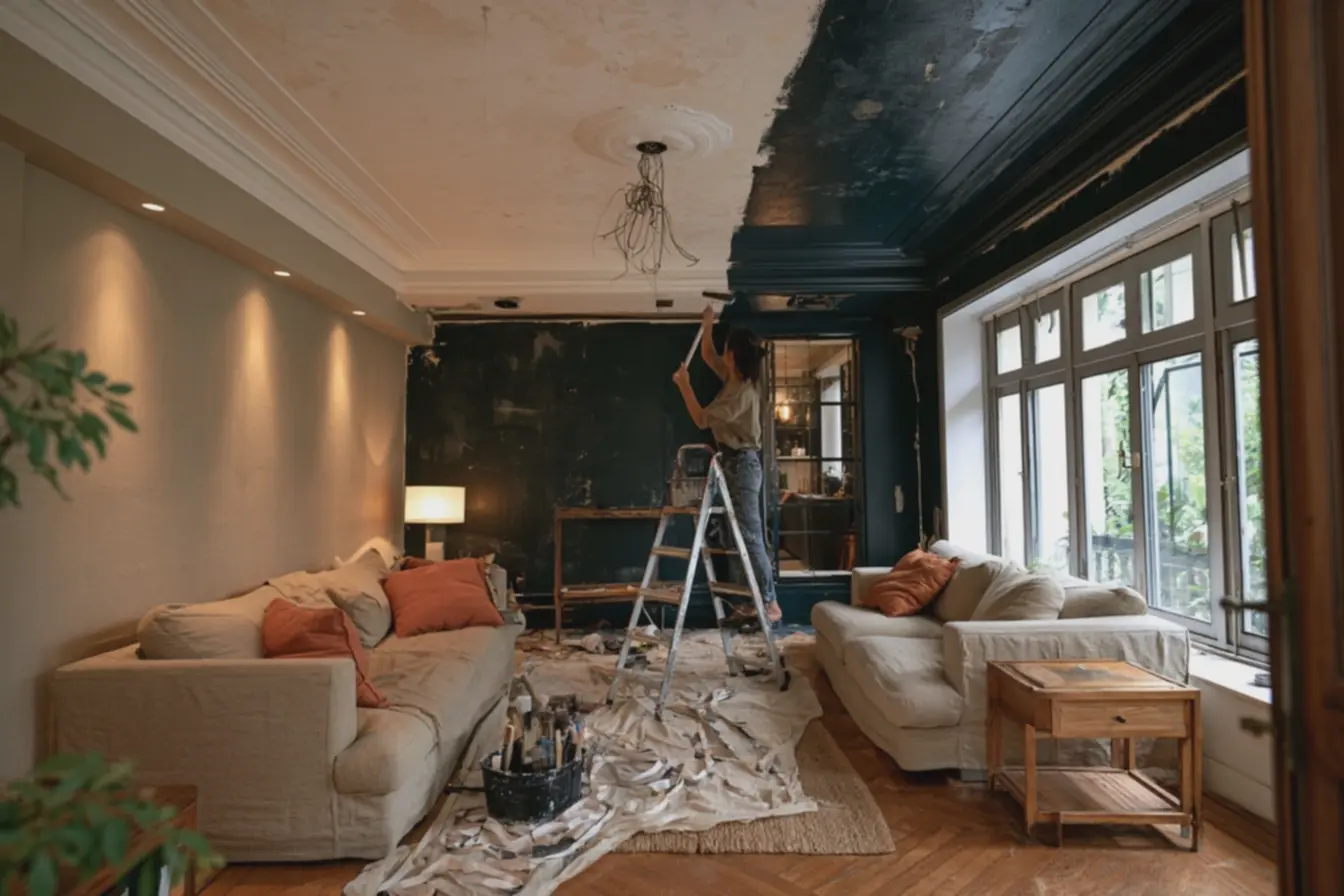 detalhes-da-textura-do-teto-renovado-em-sala-de-estar-destacando-contraste-entretinta-nova-azul-e-superficie-antiga A parede mais esquecida da casa virou protagonista: como decorar o teto sem errar detalhes-da-textura-do-teto-renovado-em-sala-de-estar-destacando-contraste-entretinta-nova-azul-e-superficie-antiga A parede mais esquecida da casa virou protagonista: como decorar o teto sem errar