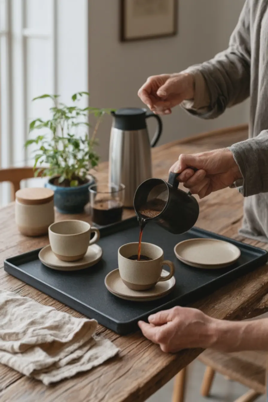 detalhes-do-aparador-com-vasos-decorativos-tecido-algodao-cru-e-iluminacaonatural-valorizando-texturas-de-madeira-ceramica-e-metal A beleza e simplicidade de ter um cantinho do café lindo em casa sem precisar gastar muito detalhes-do-aparador-com-vasos-decorativos-tecido-algodao-cru-e-iluminacaonatural-valorizando-texturas-de-madeira-ceramica-e-metal A beleza e simplicidade de ter um cantinho do café lindo em casa sem precisar gastar muito