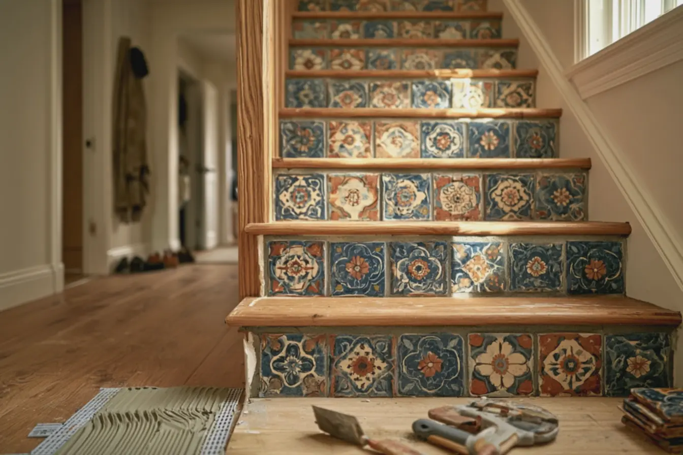 escada-residencial-decorada-com-azulejos-coloridos-aplicados-nos-espelhosenquanto-os-degraus-sao-de-madeira-natural-para-seguranca Decoração com azulejos: ideias inesperadas que renovam qualquer ambiente escada-residencial-decorada-com-azulejos-coloridos-aplicados-nos-espelhosenquanto-os-degraus-sao-de-madeira-natural-para-seguranca Decoração com azulejos: ideias inesperadas que renovam qualquer ambiente