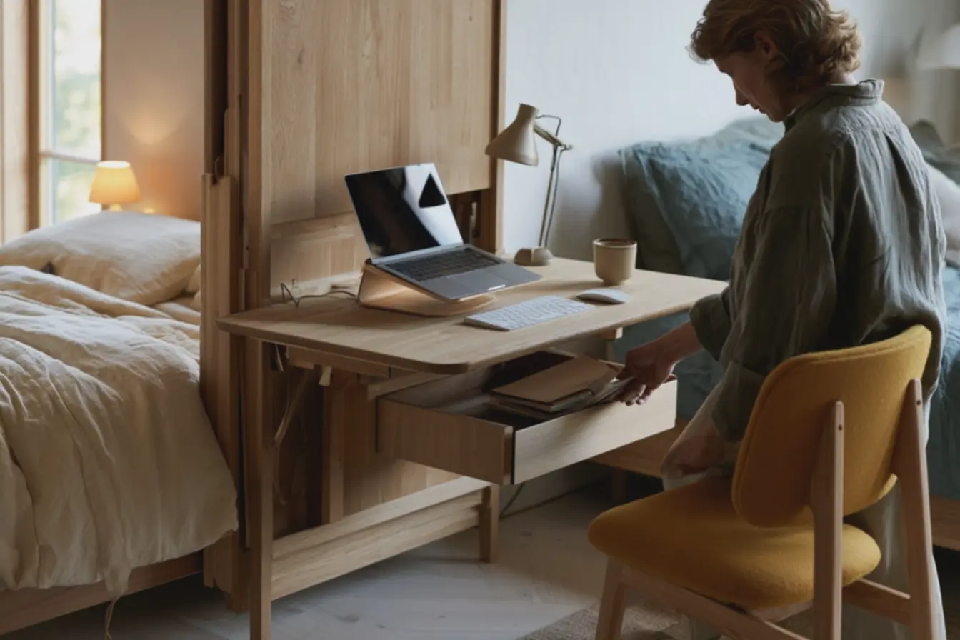 espaco-de-trabalho-e-descanso-no-mesmo-ambiente-organizacao-de-cabos-eacessorios-armazenamento-discreto-conforto-visual Chega de quarto bagunçado, hora de ter um cantinho do trabalho no quarto espaco-de-trabalho-e-descanso-no-mesmo-ambiente-organizacao-de-cabos-eacessorios-armazenamento-discreto-conforto-visual Chega de quarto bagunçado, hora de ter um cantinho do trabalho no quarto