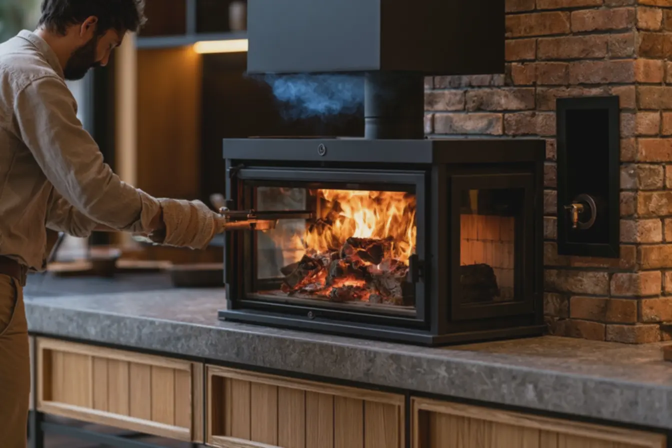 fogao-a-lenha-de-chapa-preta-com-forno-embutido-em-parede-de-tijolos-refratariosarea-gourmet-integrada-sala Fogão a lenha em casa: segredos para unir charme rústico e inovação moderna fogao-a-lenha-de-chapa-preta-com-forno-embutido-em-parede-de-tijolos-refratariosarea-gourmet-integrada-sala Fogão a lenha em casa: segredos para unir charme rústico e inovação moderna