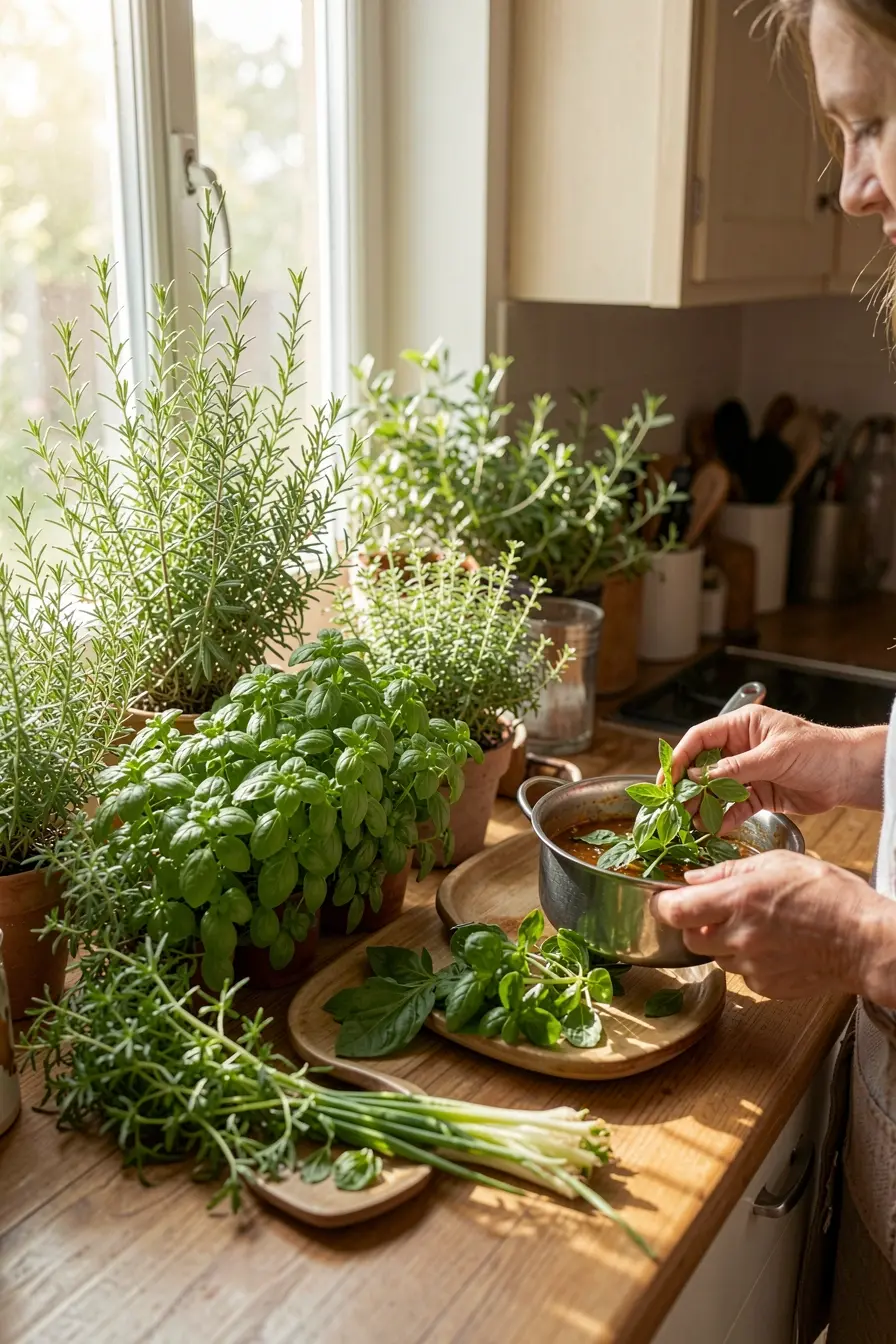 horta-de-ervas-organizada-na-cozinha-com-folhas-recem-colhidas-sendo-usadas-no-preparo-do-jantar Ervas aromáticas para cultivar em casa e deixar a cozinha mais viva horta-de-ervas-organizada-na-cozinha-com-folhas-recem-colhidas-sendo-usadas-no-preparo-do-jantar Ervas aromáticas para cultivar em casa e deixar a cozinha mais viva