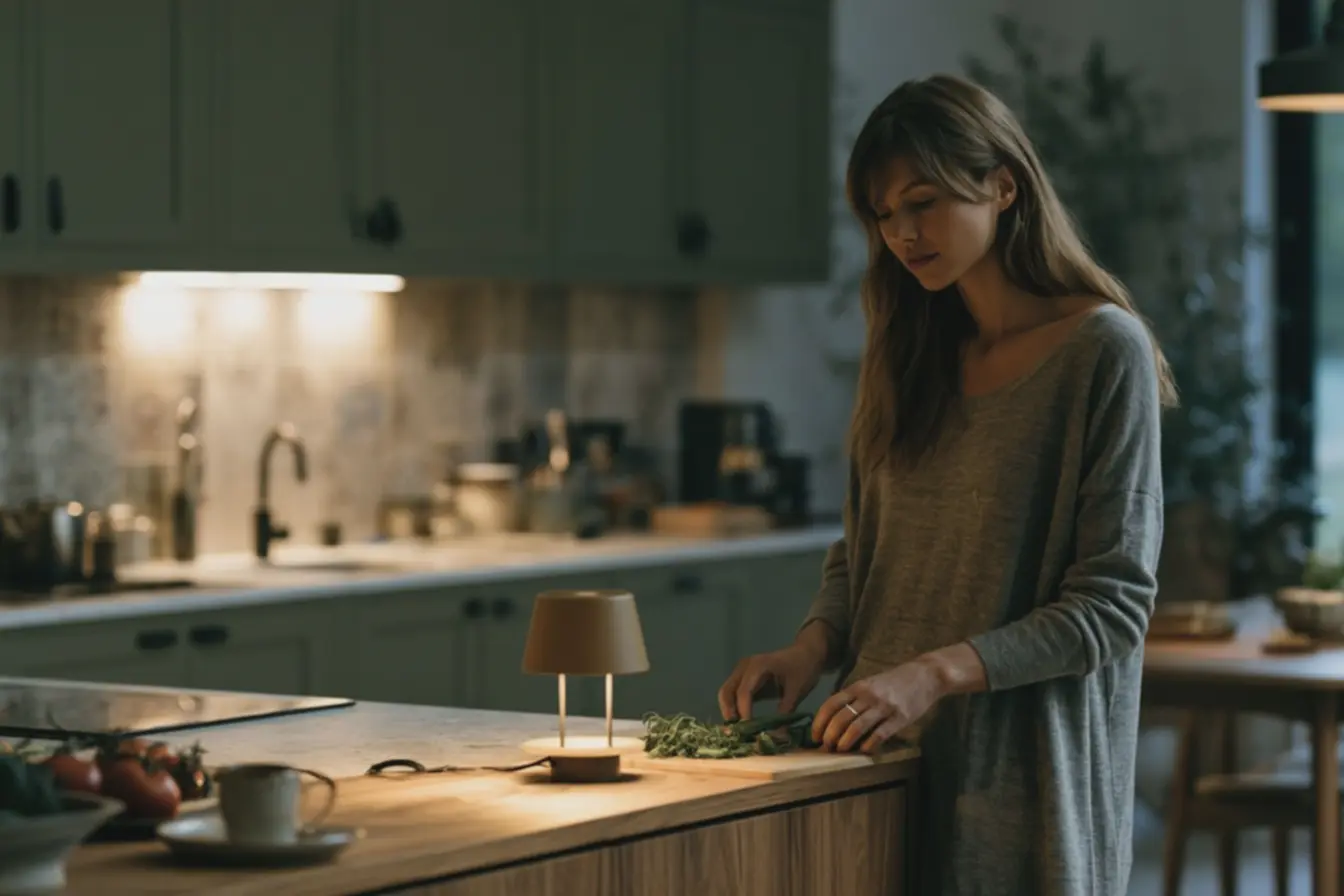 iluminacao-aconchegante-com-abajur-de-cupula-ambar-em-ambiente-de-cozinharesidencial-com-armarios-verde-oliva A tendência dos pequenos abajures: como usar luz suave até na cozinha e no banheiro iluminacao-aconchegante-com-abajur-de-cupula-ambar-em-ambiente-de-cozinharesidencial-com-armarios-verde-oliva A tendência dos pequenos abajures: como usar luz suave até na cozinha e no banheiro
