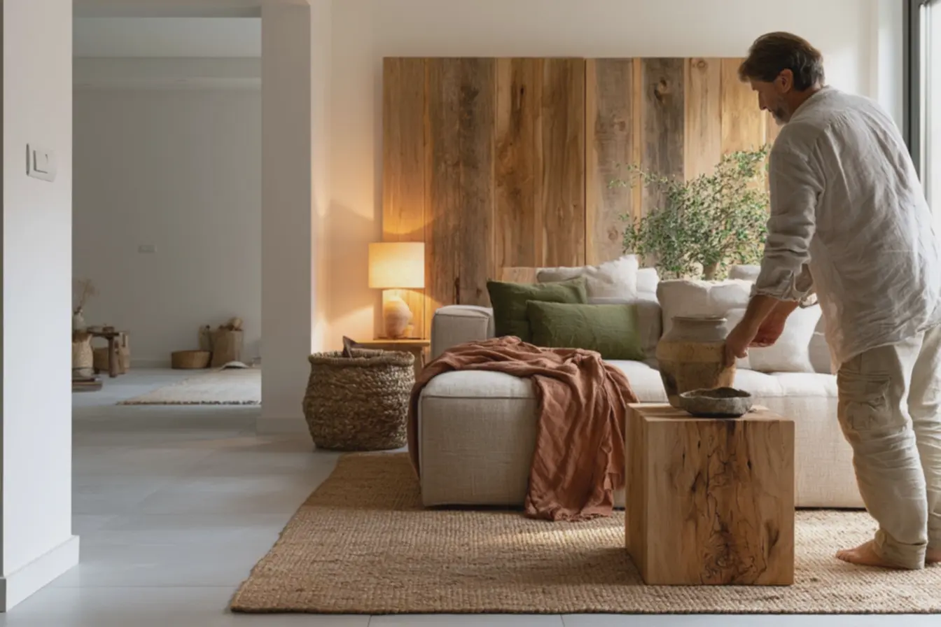 iluminacao-quente-de-abajur-combinada-com-luz-natural-criando-atmosferaacolhedora-em-sala-rustica-contemporanea A casa de campo chegou à cidade: veja como a decoração rústica está transformando os interiores iluminacao-quente-de-abajur-combinada-com-luz-natural-criando-atmosferaacolhedora-em-sala-rustica-contemporanea A casa de campo chegou à cidade: veja como a decoração rústica está transformando os interiores