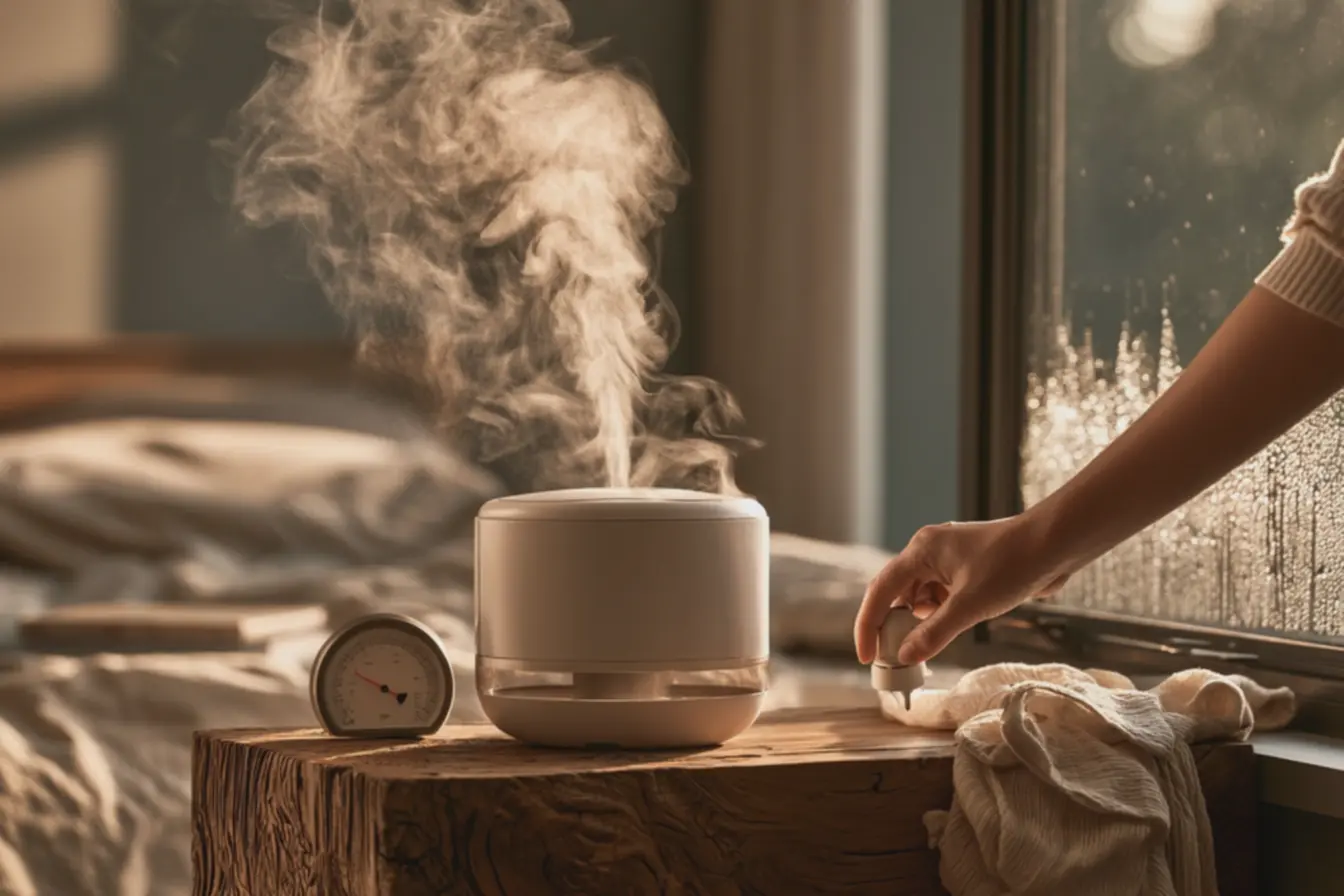 mao-ajustando-controle-de-vapor-em-umidificador-com-condensacao-na-janelaindicando-umidade-excessiva Umidificador no tempo seco: quando ajuda e quando pode piorar o ar da casa mao-ajustando-controle-de-vapor-em-umidificador-com-condensacao-na-janelaindicando-umidade-excessiva Umidificador no tempo seco: quando ajuda e quando pode piorar o ar da casa