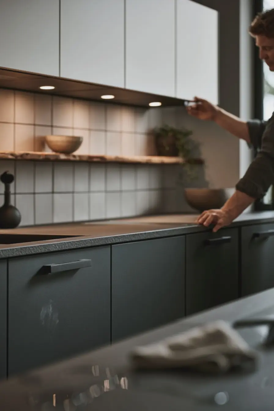 mao-ajustando-puxador-preto-em-cozinha-moderna-com-design-funcional-e-esteticapreto-branco-com-toques-naturais A decoração com preto e branco voltou com tudo, e não fica nada sem graça. mao-ajustando-puxador-preto-em-cozinha-moderna-com-design-funcional-e-esteticapreto-branco-com-toques-naturais A decoração com preto e branco voltou com tudo, e não fica nada sem graça.