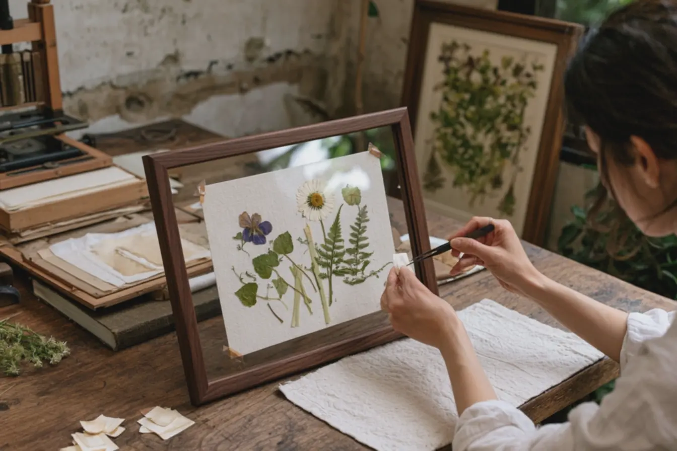maos-adultas-ajustando-delicadamente-flores-prensadas-com-pinca-e-tiras-de-papeljapones-em-papel-algodao-texturizado-para-montagem-de-herbario Flores prensadas saíram do caderno e foram para a parede: como montar um herbário bonito maos-adultas-ajustando-delicadamente-flores-prensadas-com-pinca-e-tiras-de-papeljapones-em-papel-algodao-texturizado-para-montagem-de-herbario Flores prensadas saíram do caderno e foram para a parede: como montar um herbário bonito