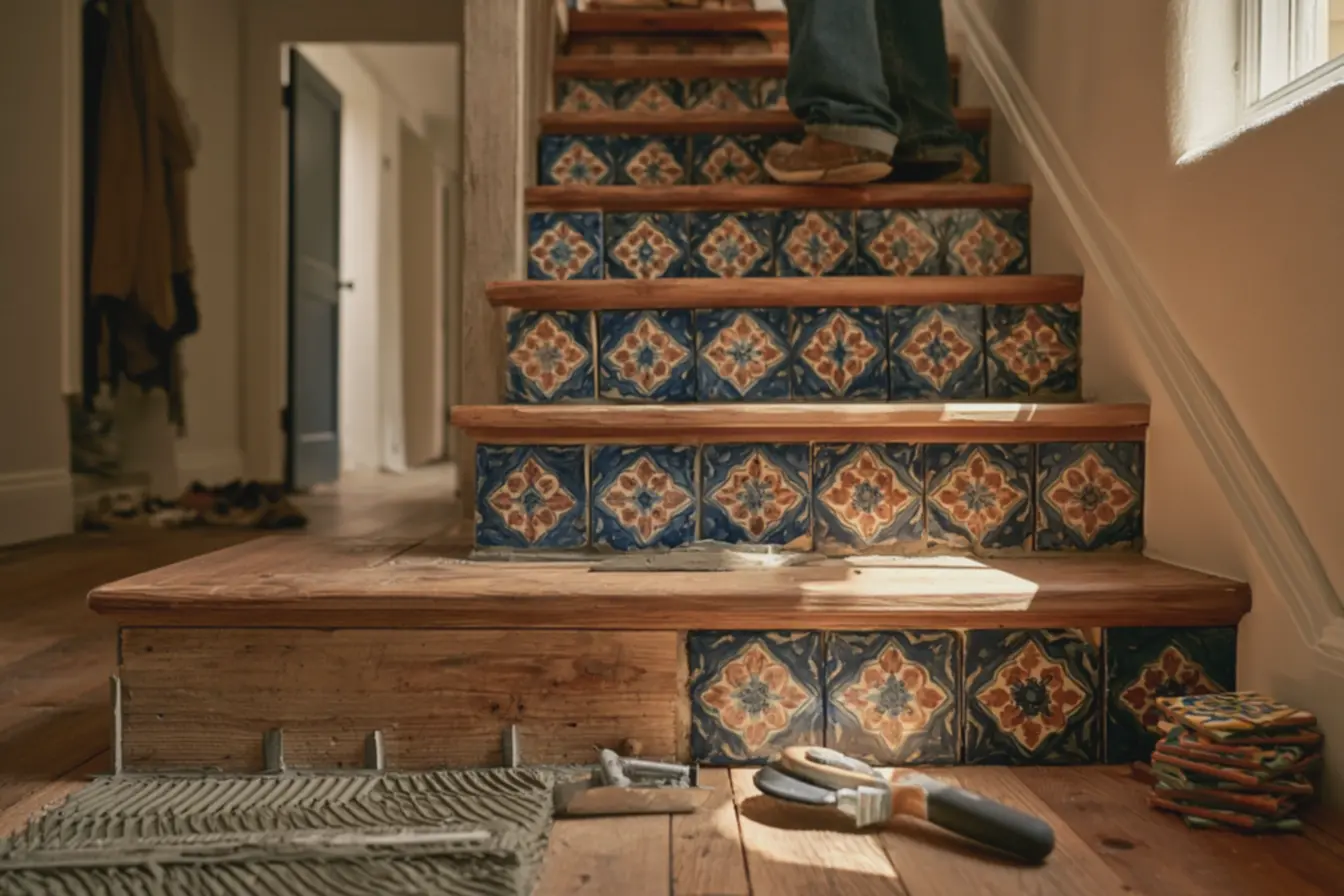 materiais-e-ferramentas-para-aplicacao-de-azulejos-em-escada-incluindoespacadores-adesivos-e-cortador-de-azulejo-em-ambiente-interno Decoração com azulejos: ideias inesperadas que renovam qualquer ambiente materiais-e-ferramentas-para-aplicacao-de-azulejos-em-escada-incluindoespacadores-adesivos-e-cortador-de-azulejo-em-ambiente-interno Decoração com azulejos: ideias inesperadas que renovam qualquer ambiente