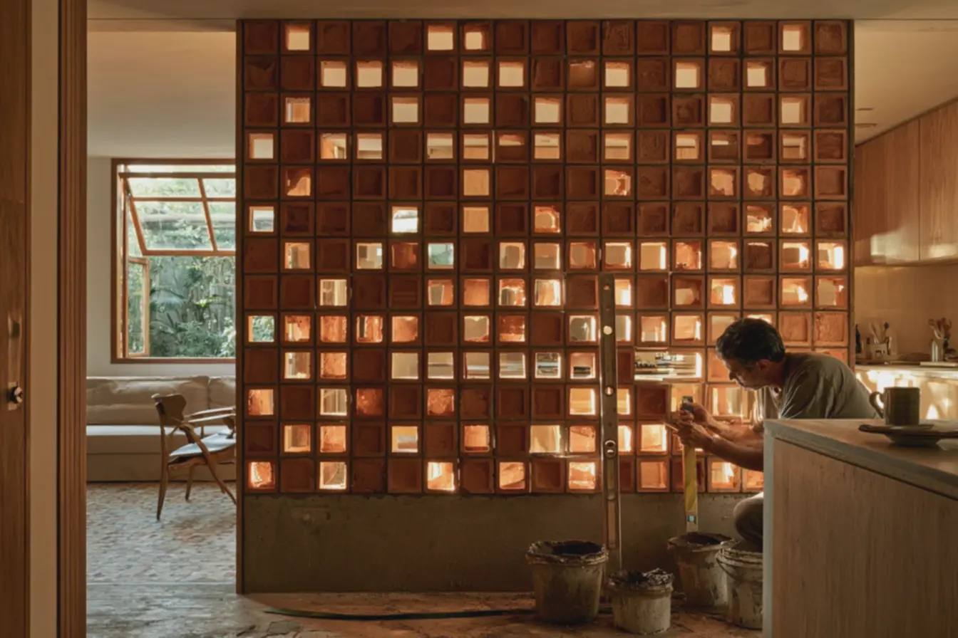 painel-de-cobogo-ceramico-em-instalacao-em-apartamento-brasileiro-com-basesolida-entre-sala-e-cozinha O elemento brasileiro que voltou à arquitetura e resolve dois problemas de uma vez painel-de-cobogo-ceramico-em-instalacao-em-apartamento-brasileiro-com-basesolida-entre-sala-e-cozinha O elemento brasileiro que voltou à arquitetura e resolve dois problemas de uma vez