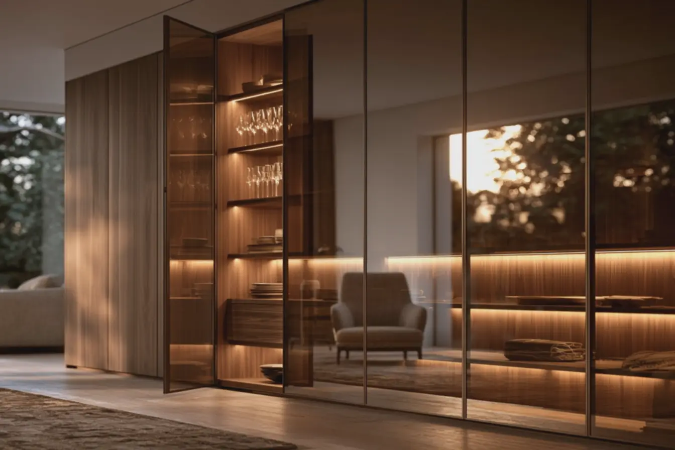 portas-de-vidro-refletivo-que-combinam-funcionalidade-e-estilo-em-movel-deexibicao-com-objetos-decorativos-organizados O vidro que parece espelho mas também é transparente está invadindo os interiores portas-de-vidro-refletivo-que-combinam-funcionalidade-e-estilo-em-movel-deexibicao-com-objetos-decorativos-organizados O vidro que parece espelho mas também é transparente está invadindo os interiores