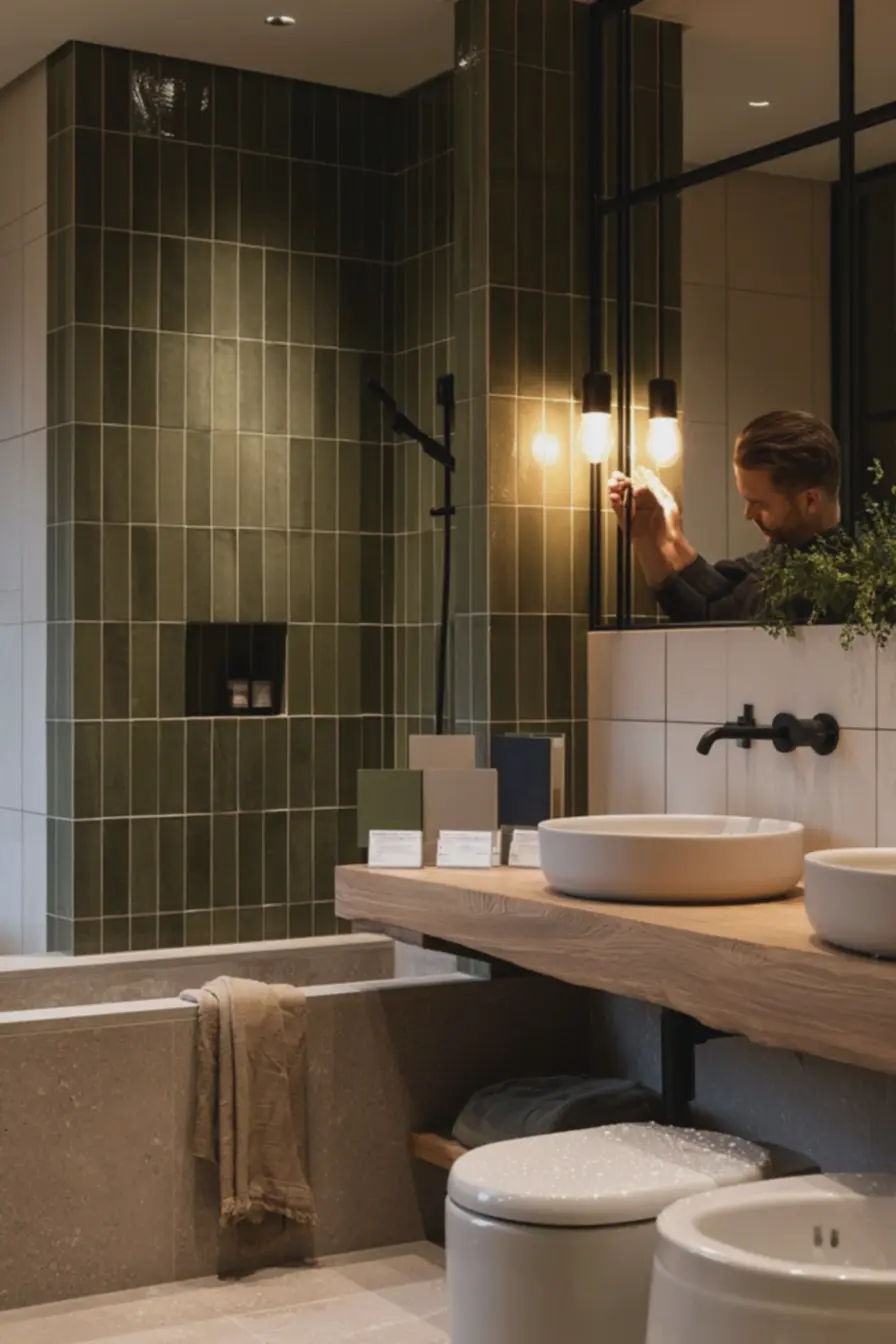profissional-ajustando-luminaria-de-luz-quente-junto-ao-espelho-para-analisarefeito-das-cores-antes-da-instalacao-definitiva-no-banheiro Essas são as novas combinações de cores de azulejos para sair do branco frio e novar a casa profissional-ajustando-luminaria-de-luz-quente-junto-ao-espelho-para-analisarefeito-das-cores-antes-da-instalacao-definitiva-no-banheiro Essas são as novas combinações de cores de azulejos para sair do branco frio e novar a casa