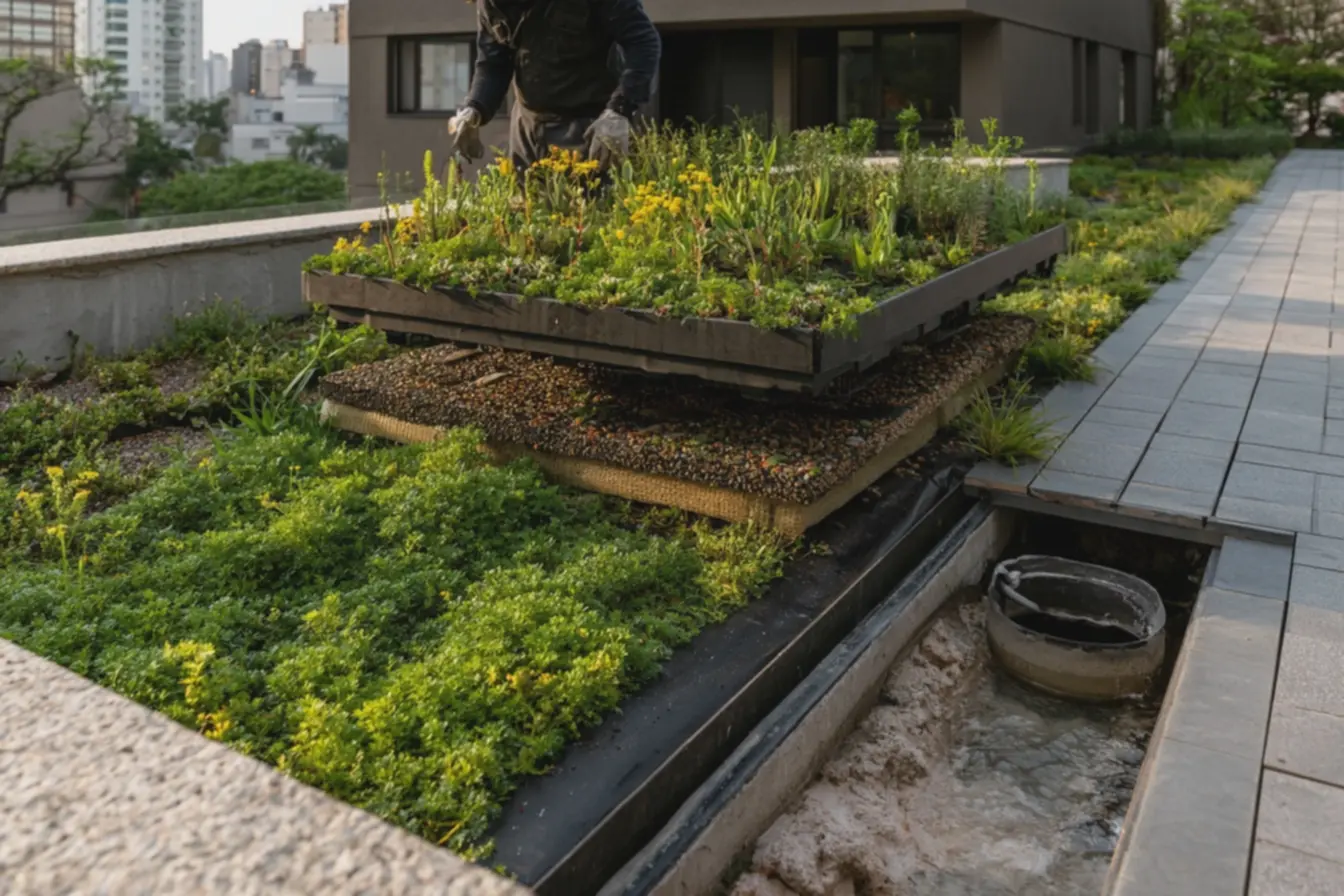 profissional-instalando-bandeja-de-cultivo-com-vegetacao-rasteira-suculentas-eflores-amarelas-em-cobertura-verde-de-casa-urbana Telhado verde: o que poucos sabem sobre os benefícios e desafios reais profissional-instalando-bandeja-de-cultivo-com-vegetacao-rasteira-suculentas-eflores-amarelas-em-cobertura-verde-de-casa-urbana Telhado verde: o que poucos sabem sobre os benefícios e desafios reais