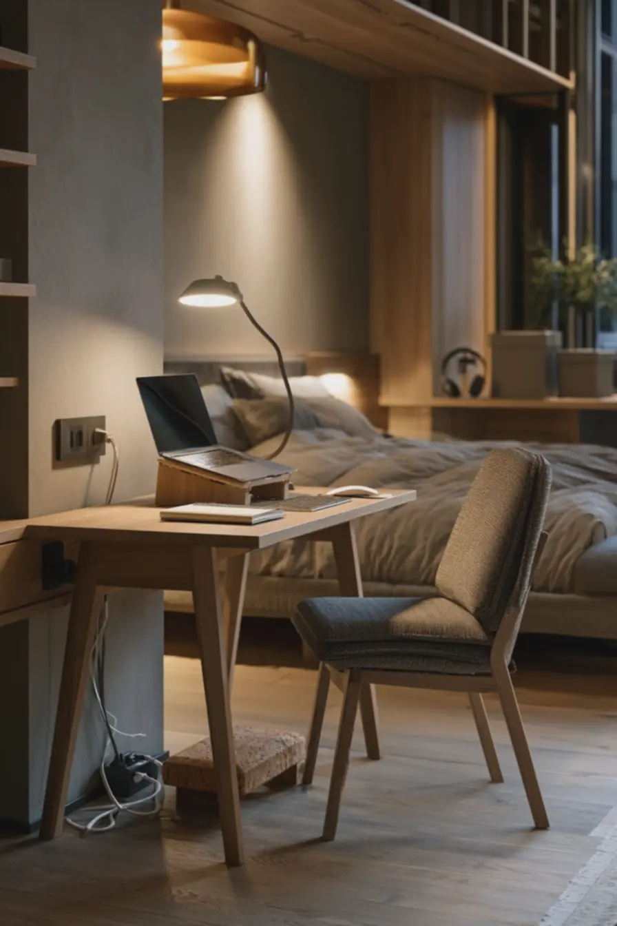 quarto-com-area-de-trabalho-bem-iluminada-e-arrumada-decoracao-em-tons-neutroscom-detalhes-naturais-conforto-ergonomico-e-praticidade Chega de quarto bagunçado, hora de ter um cantinho do trabalho no quarto quarto-com-area-de-trabalho-bem-iluminada-e-arrumada-decoracao-em-tons-neutroscom-detalhes-naturais-conforto-ergonomico-e-praticidade Chega de quarto bagunçado, hora de ter um cantinho do trabalho no quarto