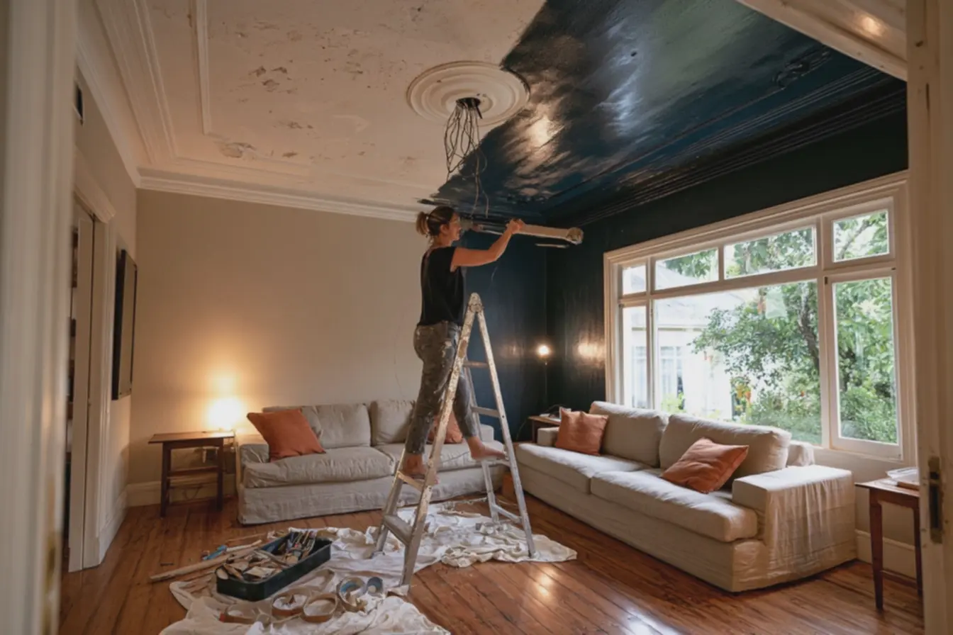 teto-com-moldura-simples-de-gesso-e-preparo-para-troca-de-luminaria-em-ambientecom-paredes-areia-e-decoracao-aconchegante A parede mais esquecida da casa virou protagonista: como decorar o teto sem errar teto-com-moldura-simples-de-gesso-e-preparo-para-troca-de-luminaria-em-ambientecom-paredes-areia-e-decoracao-aconchegante A parede mais esquecida da casa virou protagonista: como decorar o teto sem errar