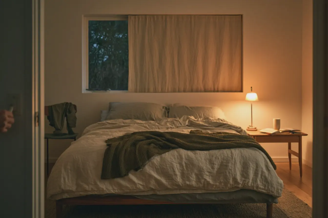 abajur-com-luz-2700k-sobre-mesa-de-cabeceira-de-madeira-com-objetos-pessoaissimples O quarto bonito não precisa parecer uma suíte de showroom abajur-com-luz-2700k-sobre-mesa-de-cabeceira-de-madeira-com-objetos-pessoaissimples O quarto bonito não precisa parecer uma suíte de showroom