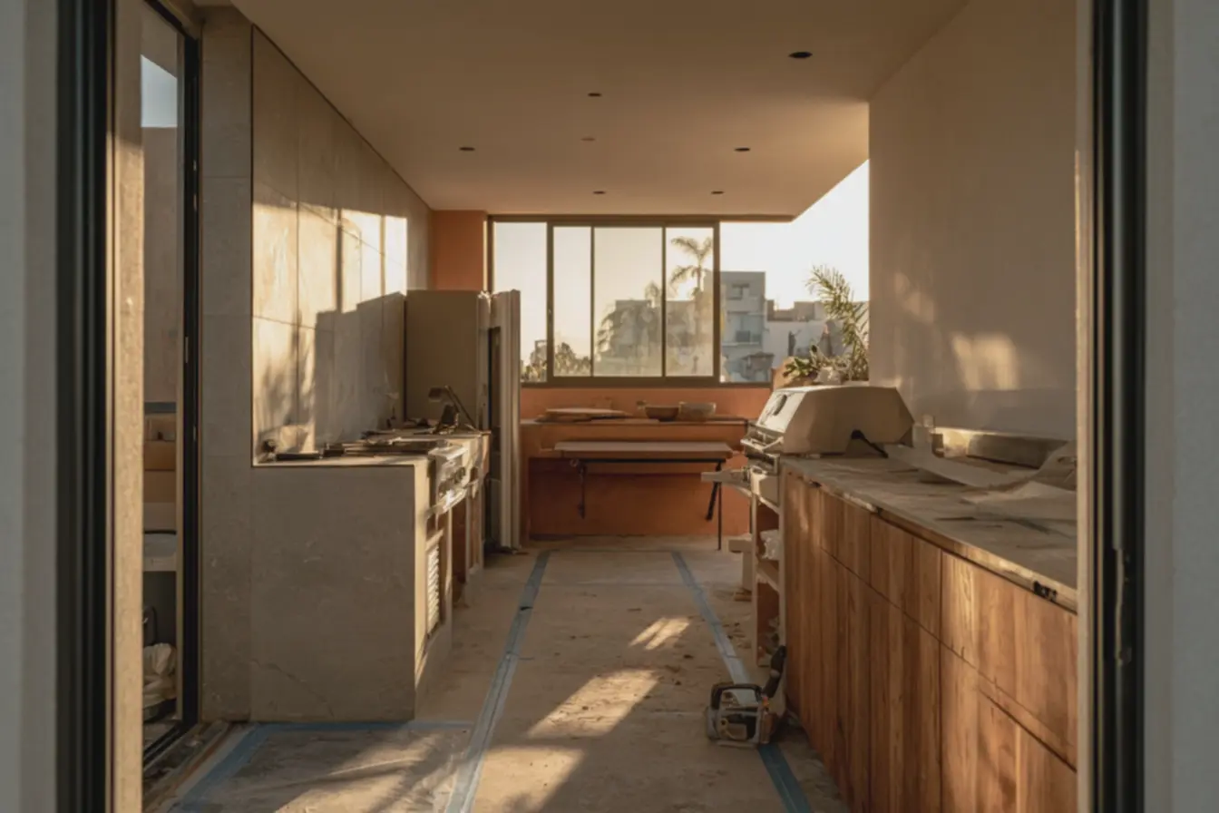 ambiente-gourmet-pequeno-com-iluminacao-natural-e-detalhes-em-porcelanato-cinzae-marcenaria-de-madeira A área gourmet pequena pode funcionar melhor que uma enorme se o projeto evitar estes erros ambiente-gourmet-pequeno-com-iluminacao-natural-e-detalhes-em-porcelanato-cinzae-marcenaria-de-madeira A área gourmet pequena pode funcionar melhor que uma enorme se o projeto evitar estes erros
