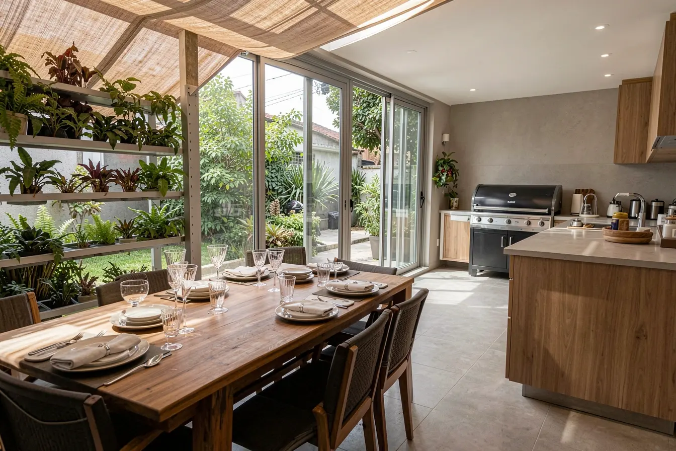 area-gourmet-com-vidro-tela-solar-e-plantas-combinando-transparencia-conforto-e-privacidade Calor, reflexos e olhares: os três desafios da área gourmet com vidro area-gourmet-com-vidro-tela-solar-e-plantas-combinando-transparencia-conforto-e-privacidade Calor, reflexos e olhares: os três desafios da área gourmet com vidro